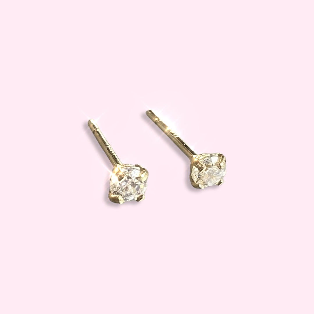 0.05ctw 14K Yellow Gold Diamond Baby Stud Earrings
