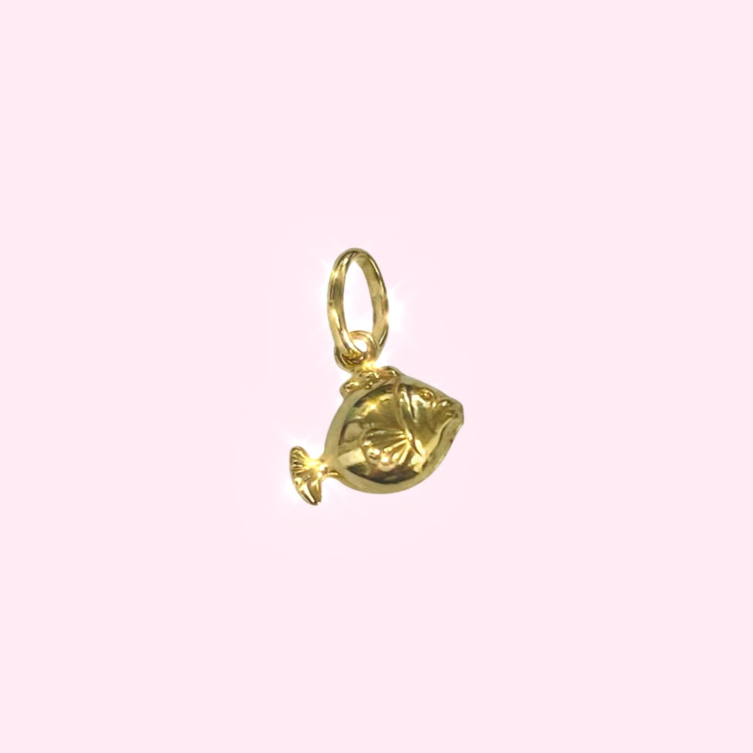 14K Yellow Gold Fish Charm Pendant