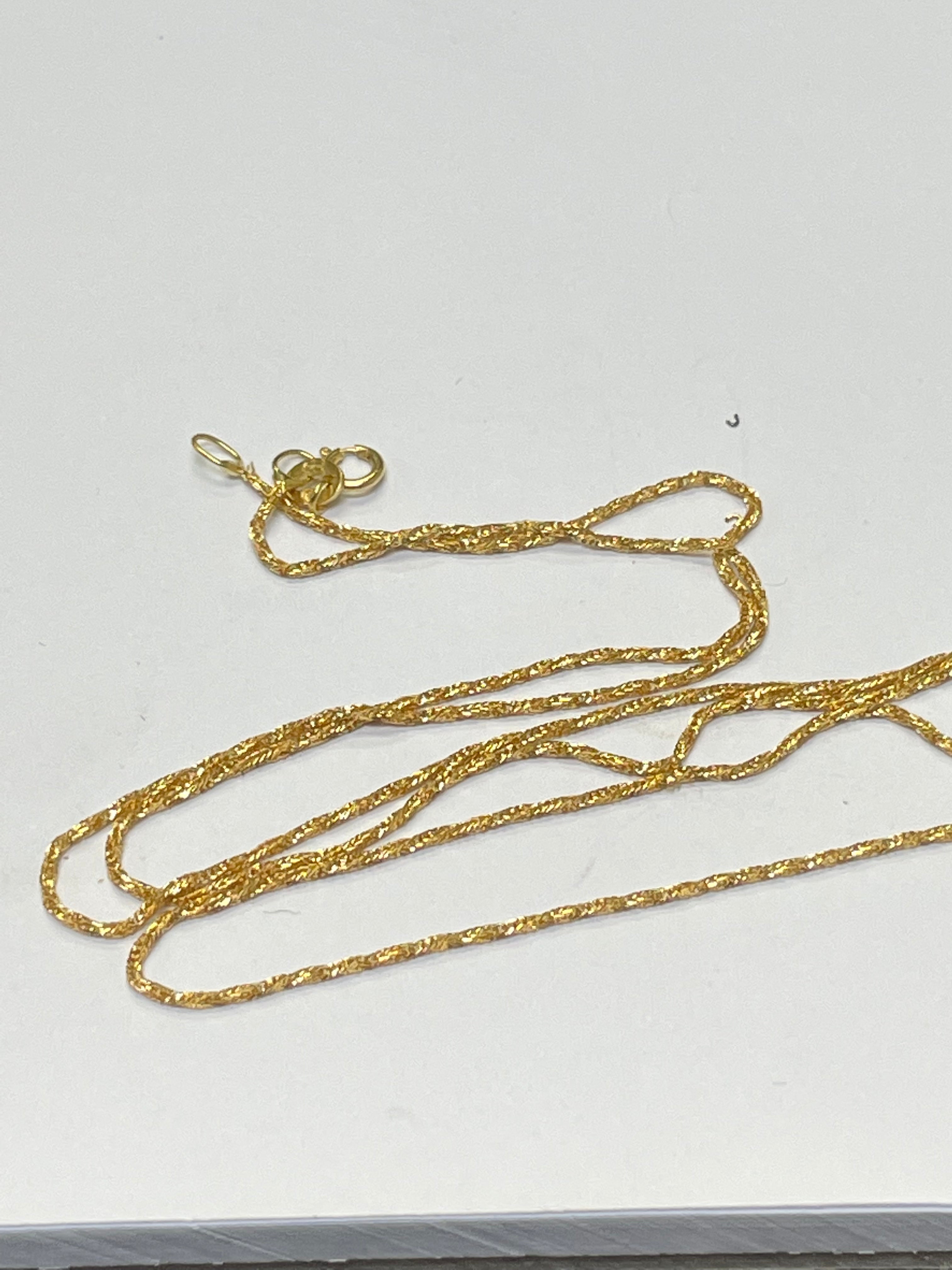 18K Yellow Gold Sparkly Twisted Wheat Specialty Chain, 20"