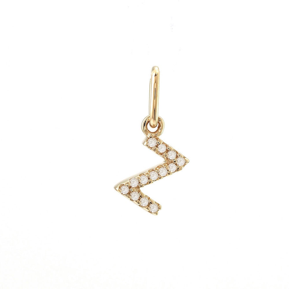 14K Yellow Gold Diamond Initial Pendant Charms