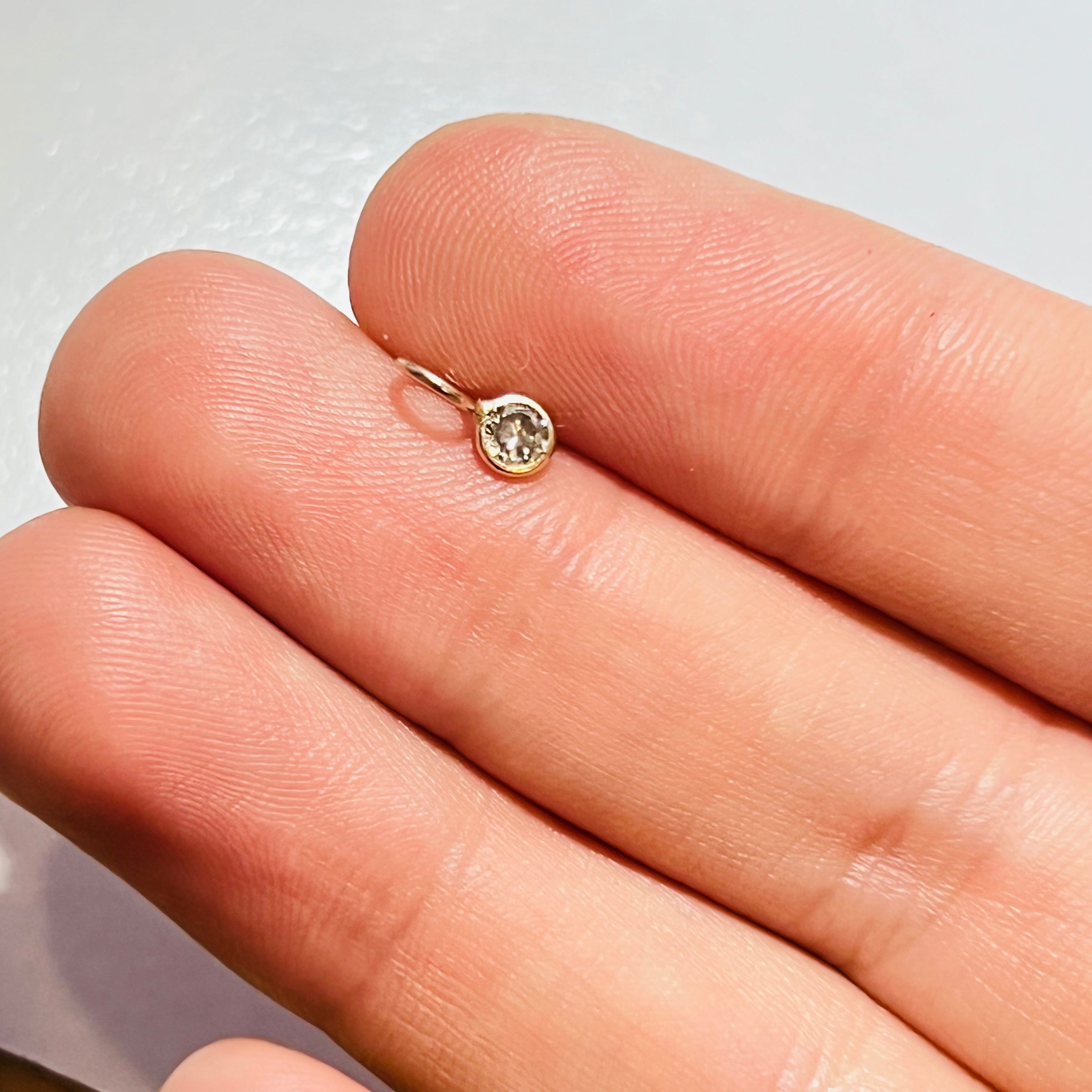 .15CT Natural Round Champagne Diamond Pendant Charm