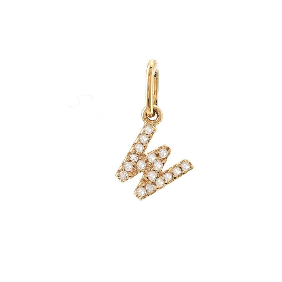 14K Yellow Gold Diamond Initial Pendant Charms