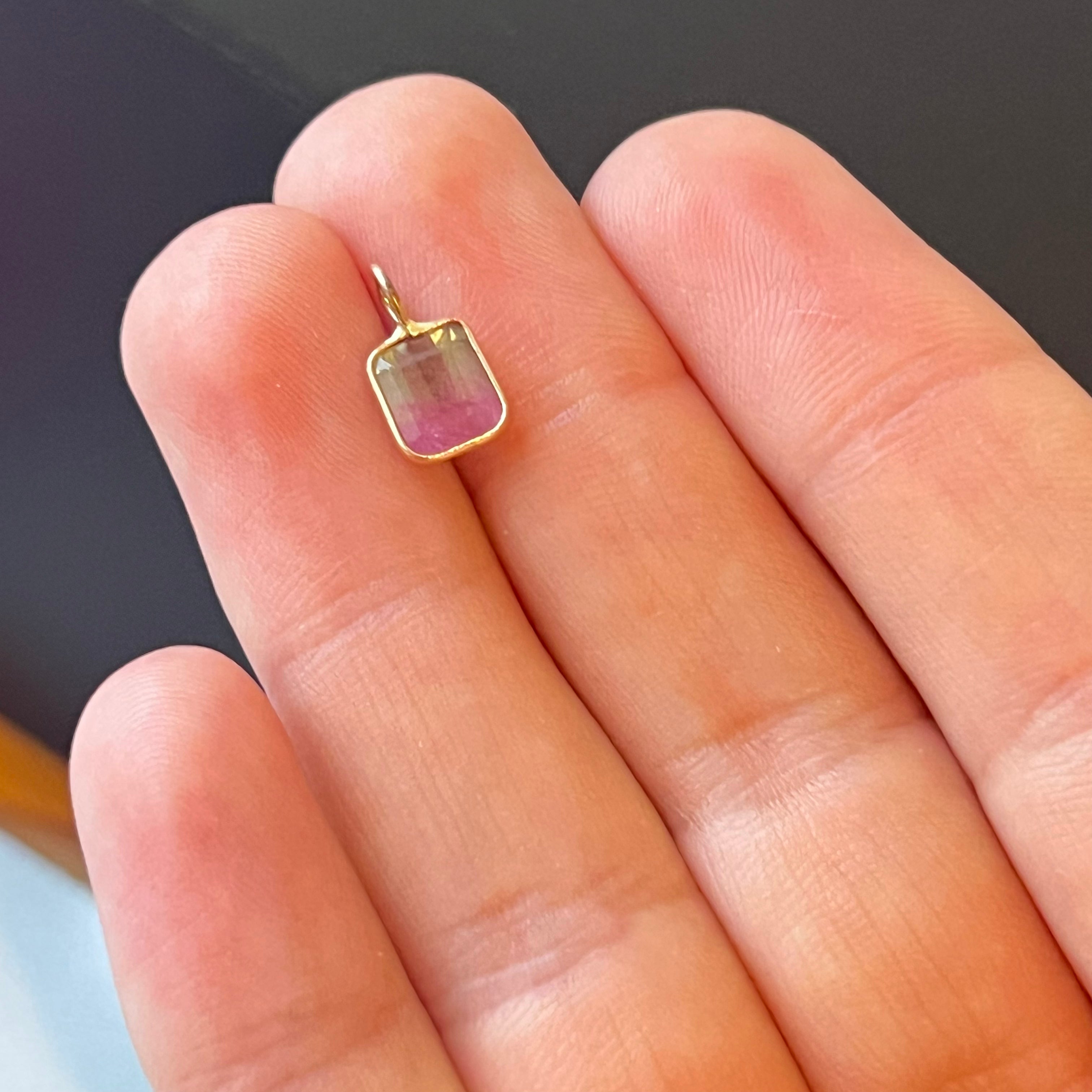 Tourmaline 14K Yellow Gold Pendant Charm