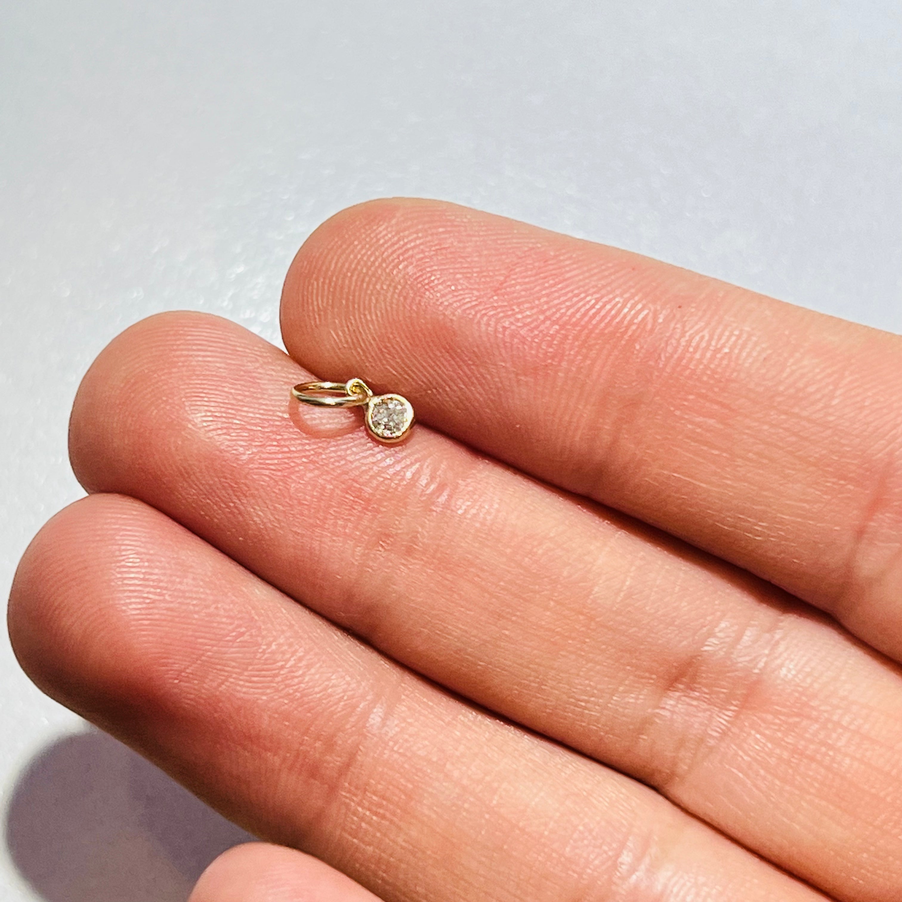 Dimond Charm 14K Yellow Gold