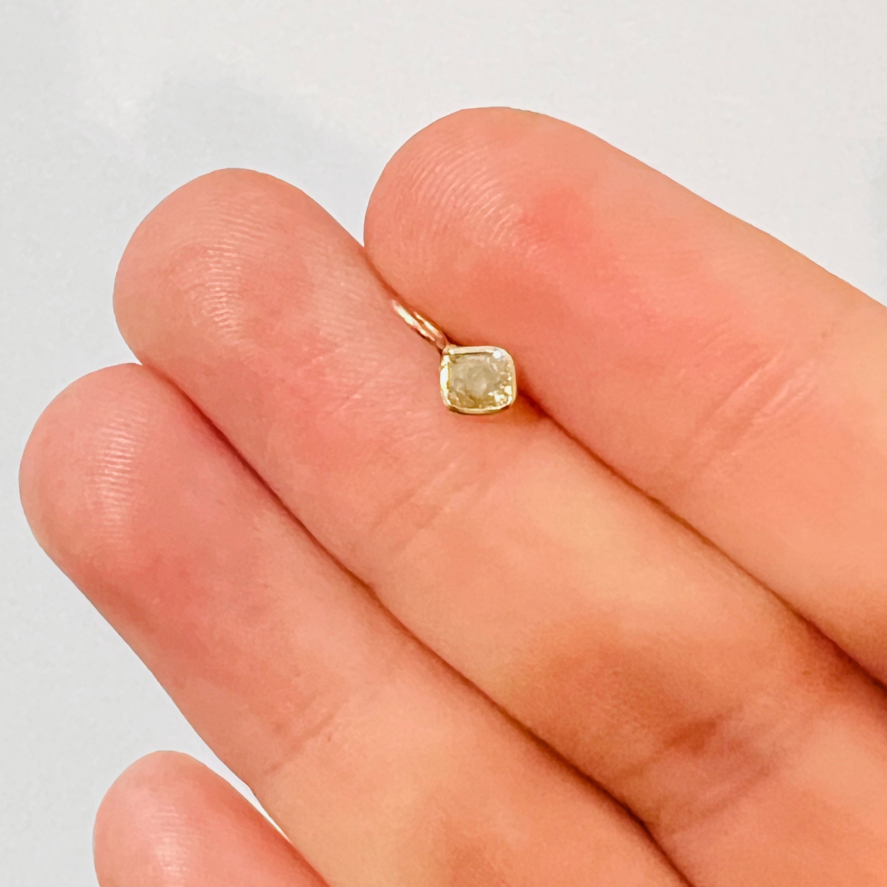 .40CT Natural Canary Yellow Cushion Cut Diamond Pendant Charm