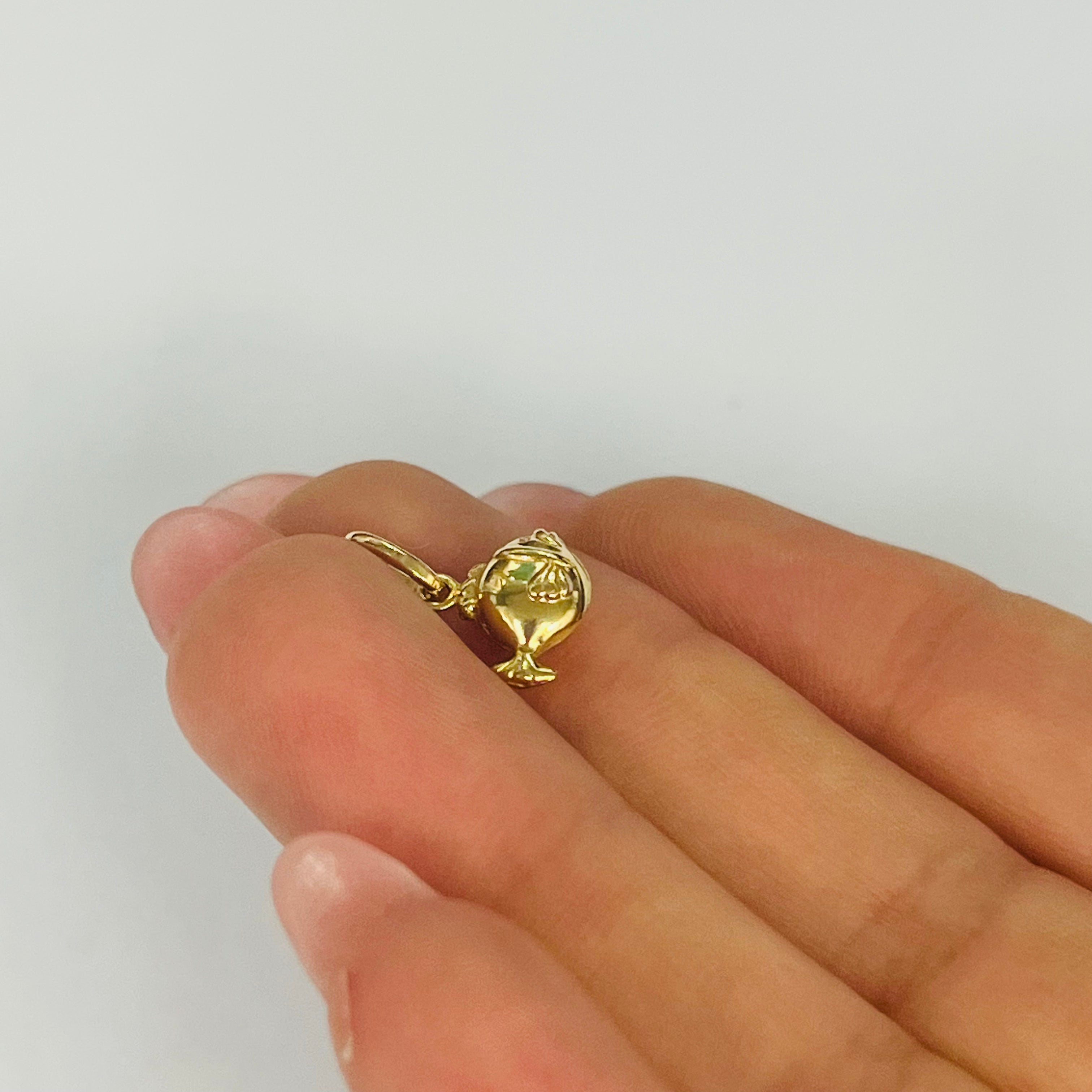 14K Yellow Gold Fish Charm Pendant