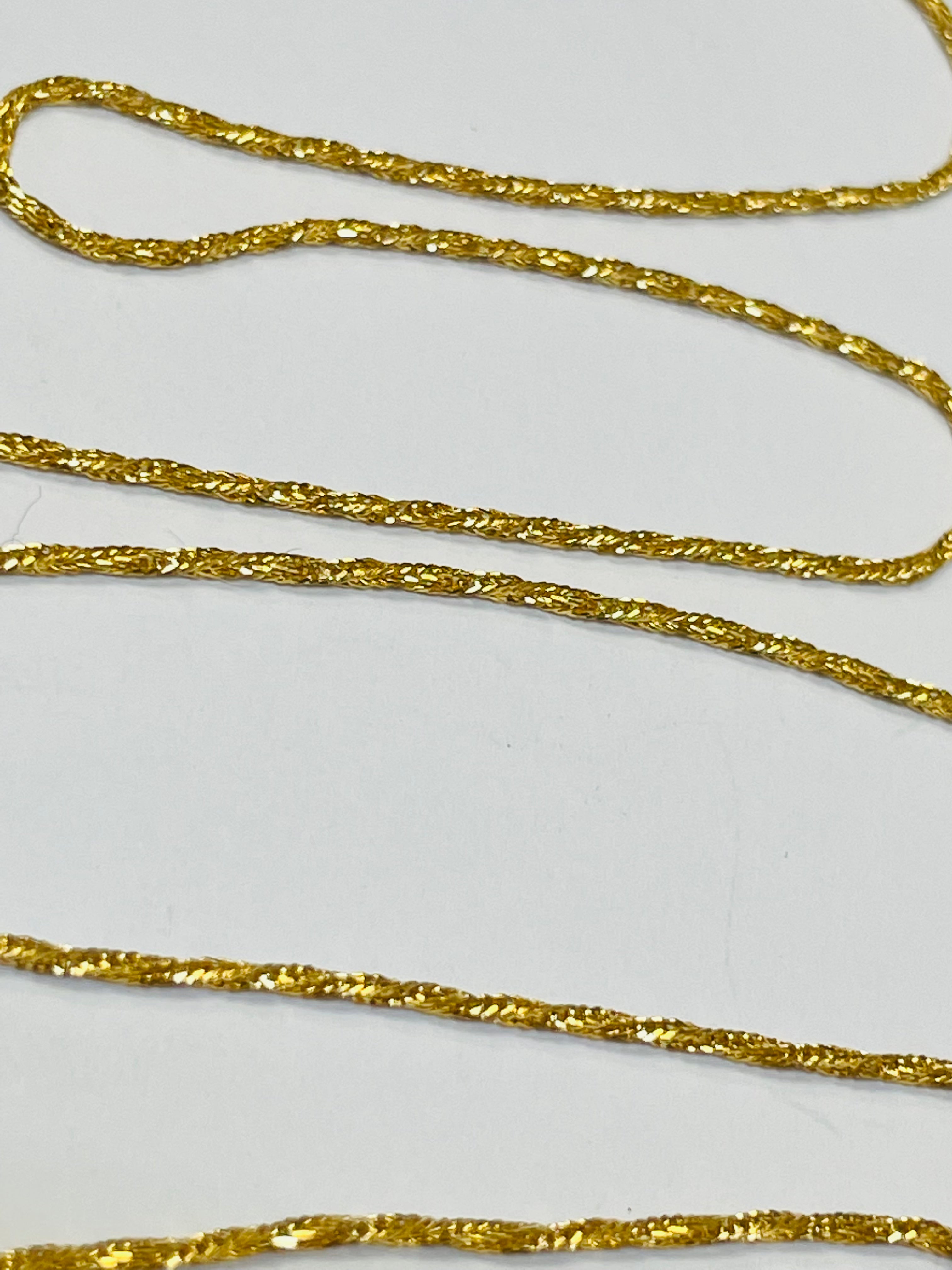 18K Yellow Gold Sparkly Twisted Wheat Specialty Chain, 20"