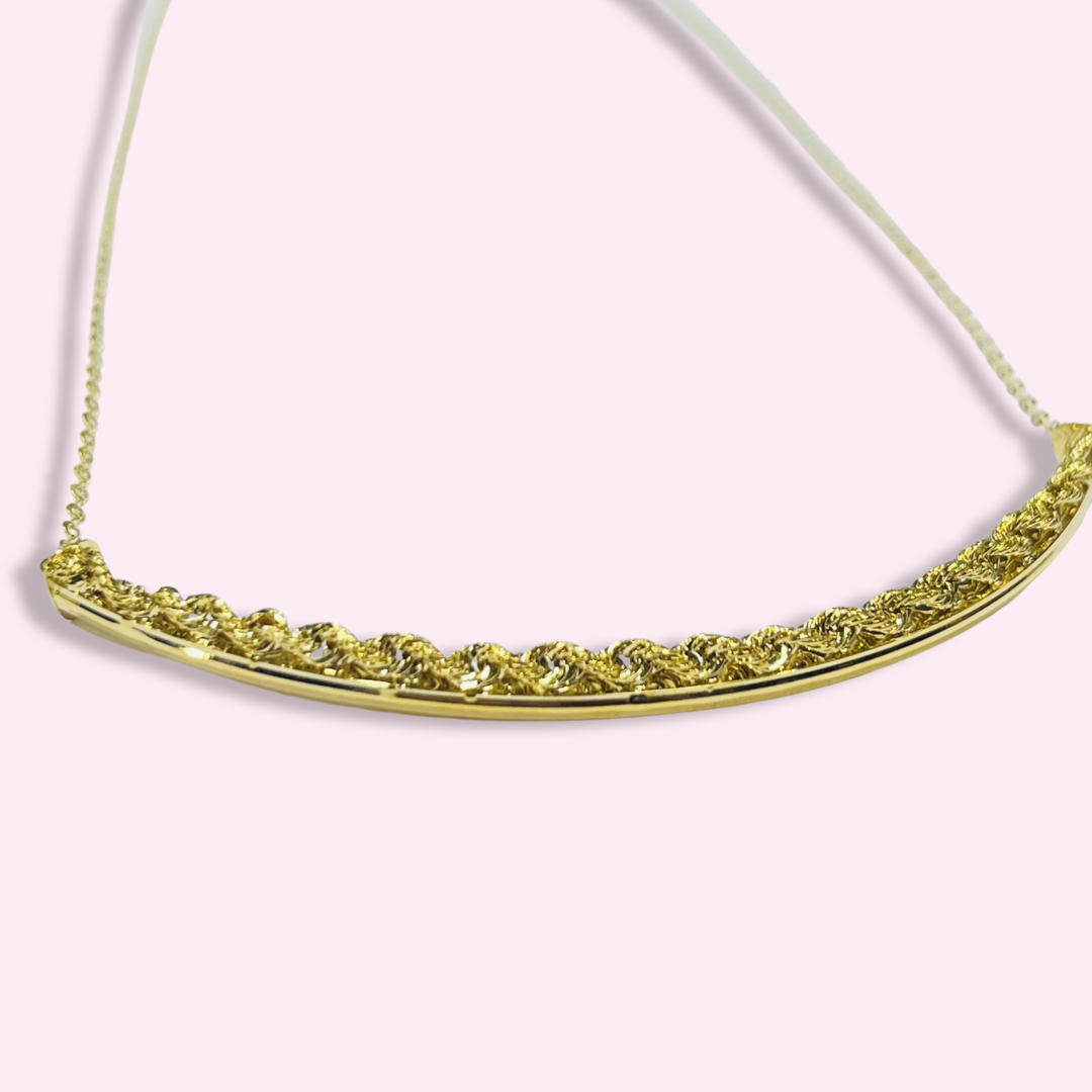 Rope Design Set 14K Yellow Gold Necklace 16-18”