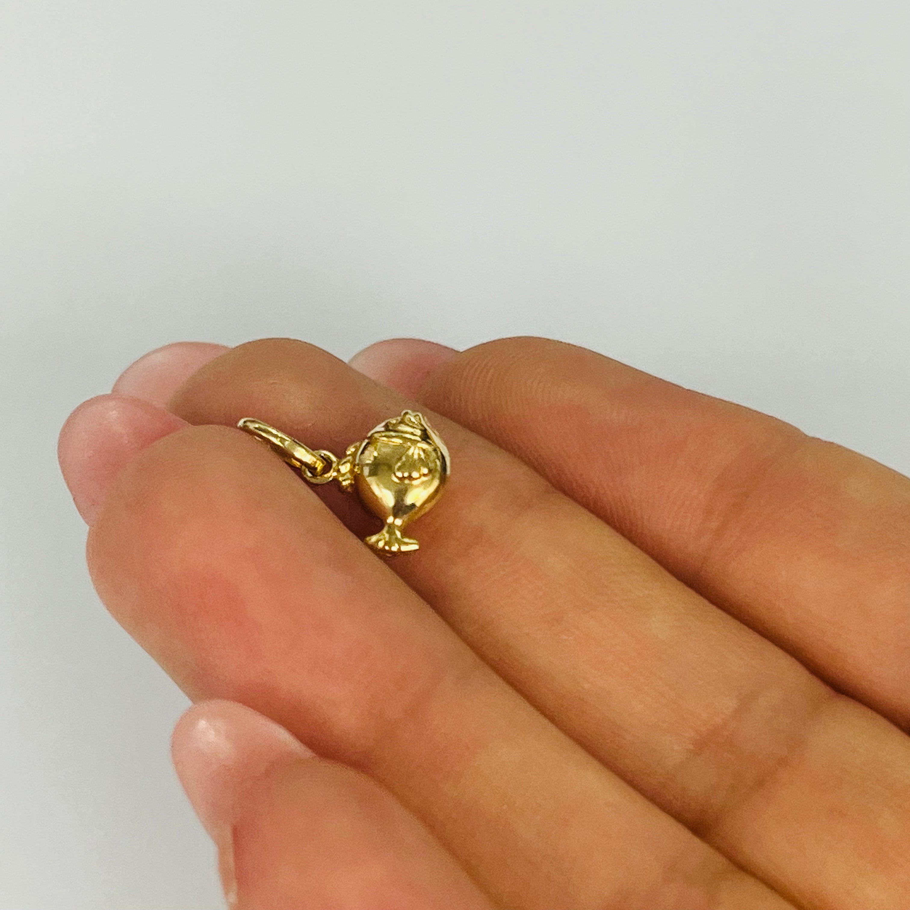 14K Yellow Gold Fish Charm Pendant