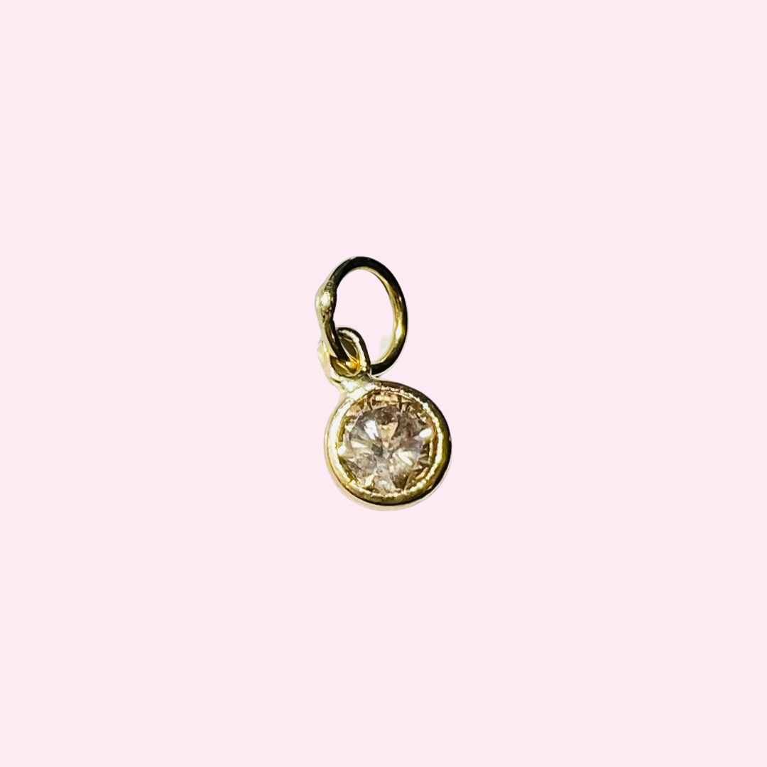 Dimond Charm 14K Yellow Gold