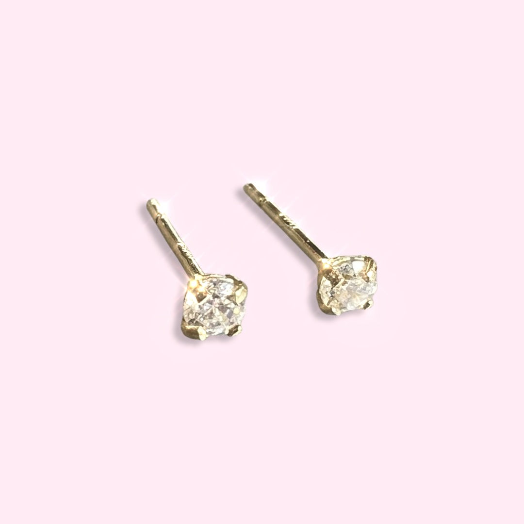 0.05ctw 14K Yellow Gold Diamond Baby Stud Earrings