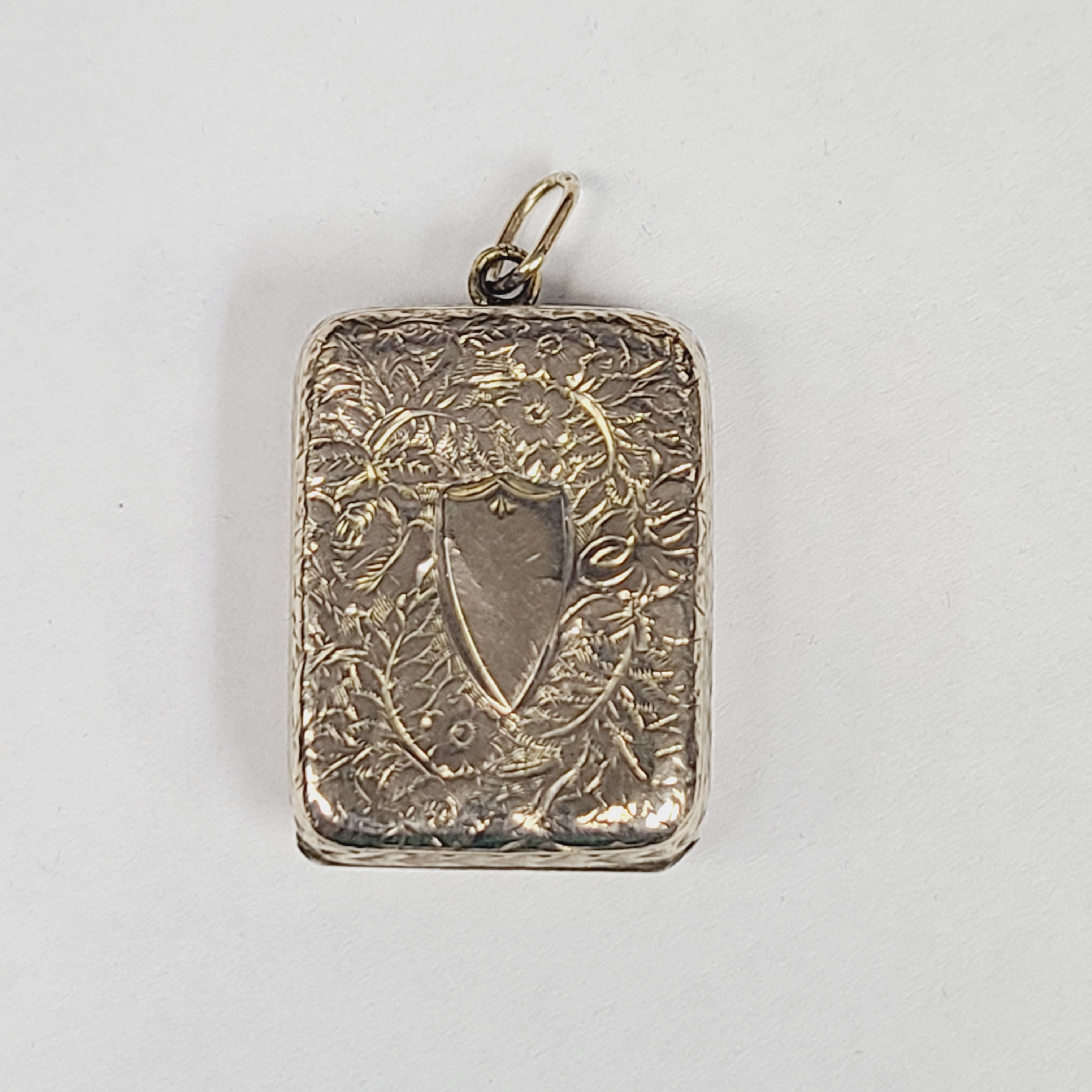 9ct Rose Gold Engraved Locket Container Charm
