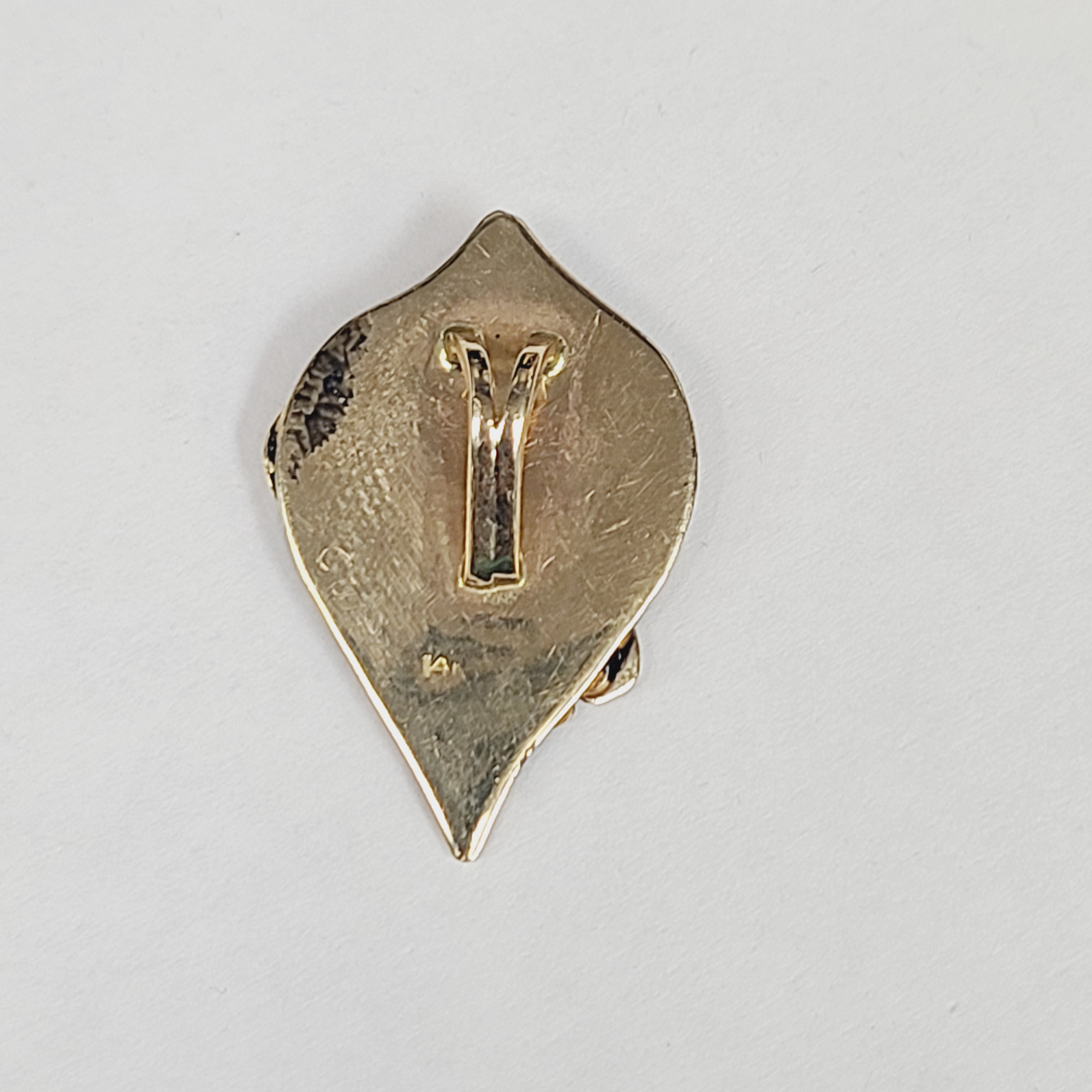 14K Yellow Gold Opal and Enamel Slide Pendant