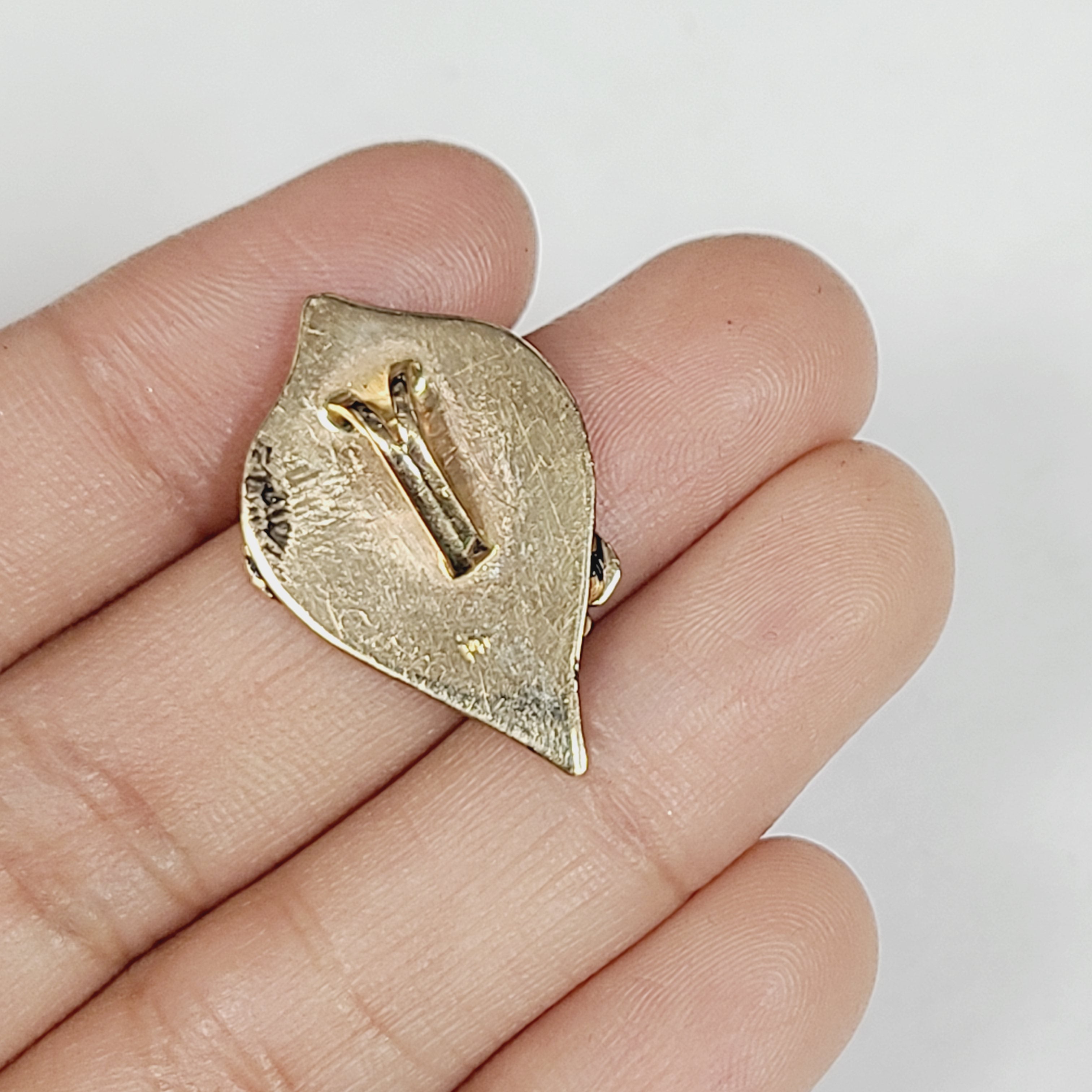 14K Yellow Gold Opal and Enamel Slide Pendant