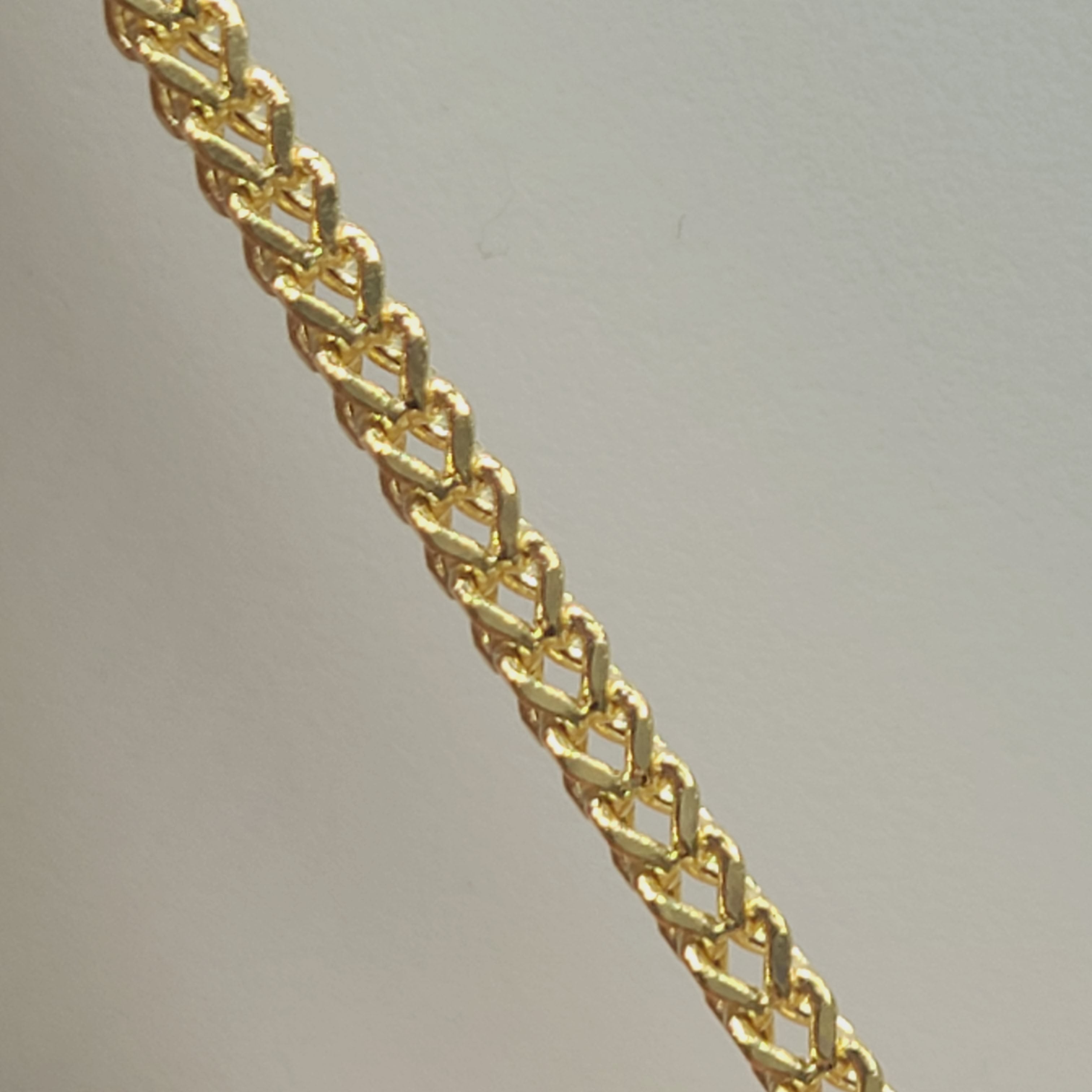 New! 22” 2.25mm 14K Yellow Gold Franco Link Box Chain Necklace 6.2g