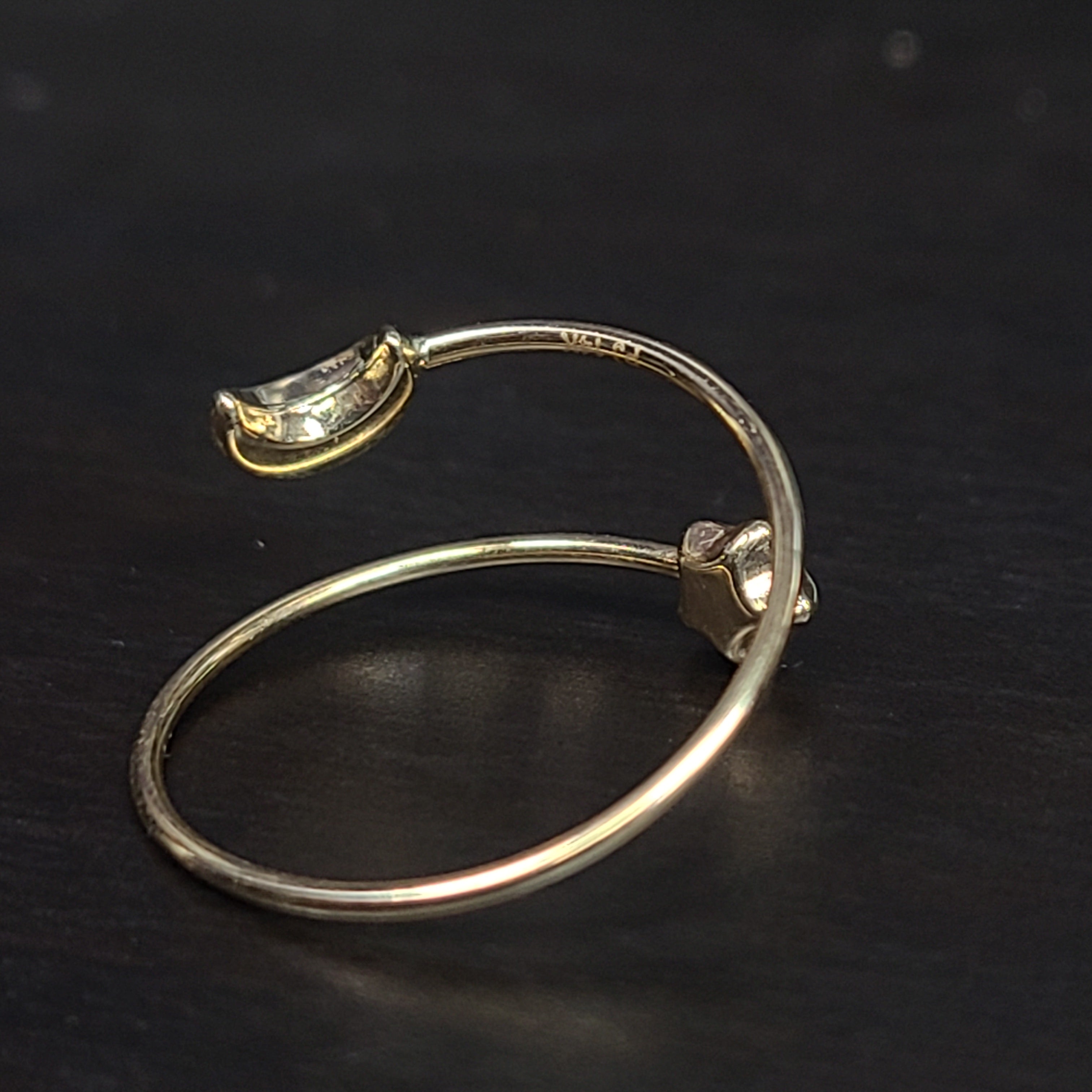 14K Yellow Gold Star Moon Spiral Adjustable Ring