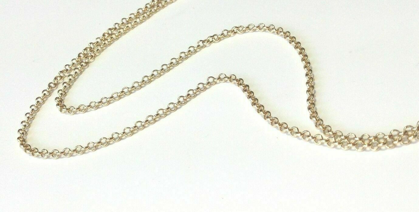 14K Solid Yellow Gold 2mm Rolo Chain Necklace 18" 1.84g