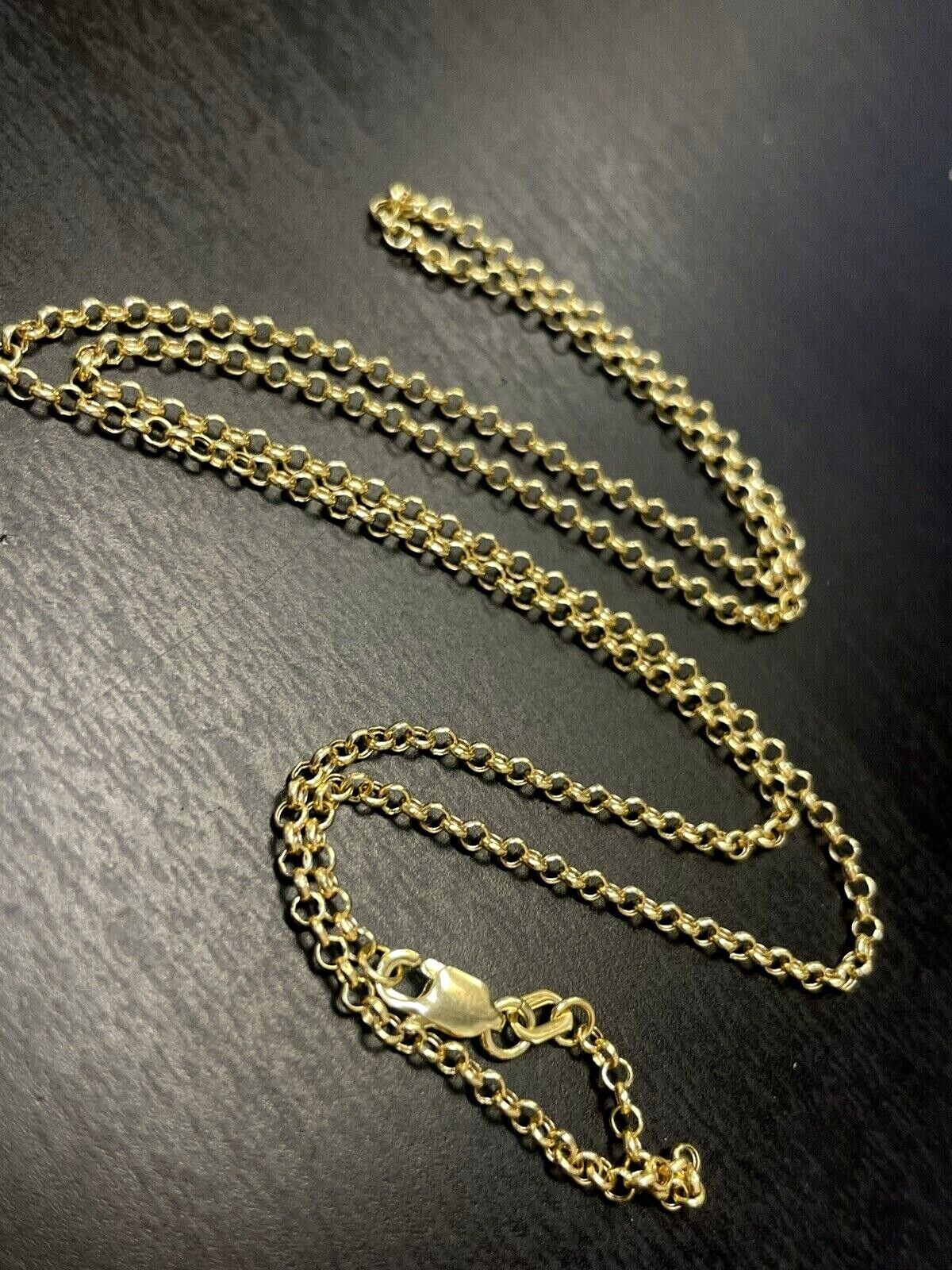 14K Solid Yellow Gold 2mm Rolo Chain Necklace 18" 1.84g