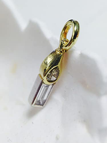 Fanciful! Natural Canary and Baguette Diamond 14K Yellow Gold Candle Charm