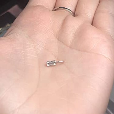 .15CT Diamond Solid 14K White Gold Pendant Charm 9x3mm