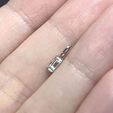 .15CT Diamond Solid 14K White Gold Pendant Charm 9x3mm