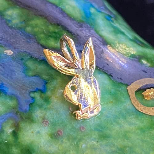 Playboy Bunny 14K Yellow Gold Pendant 12 x 7mm