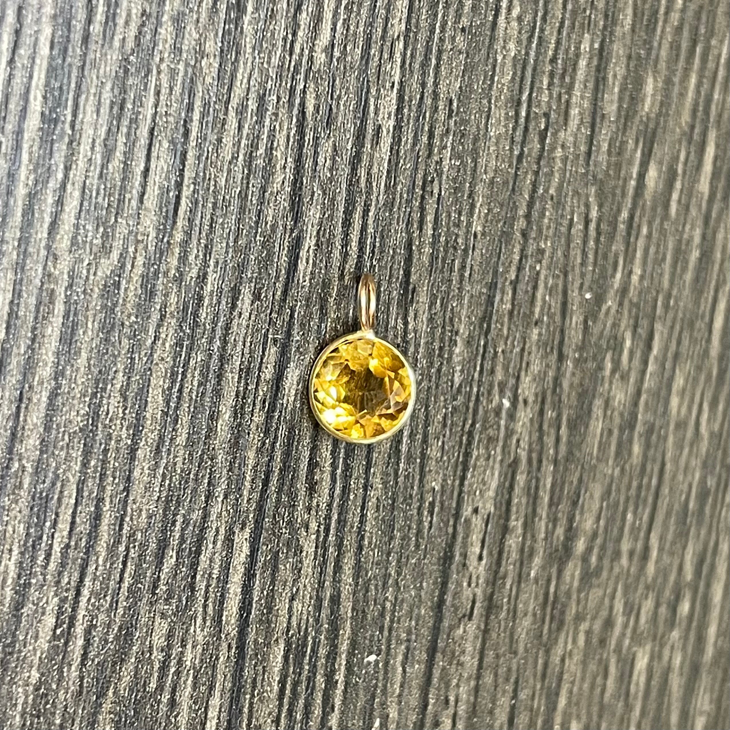 14k Yellow Gold Citrine Pendant Charm