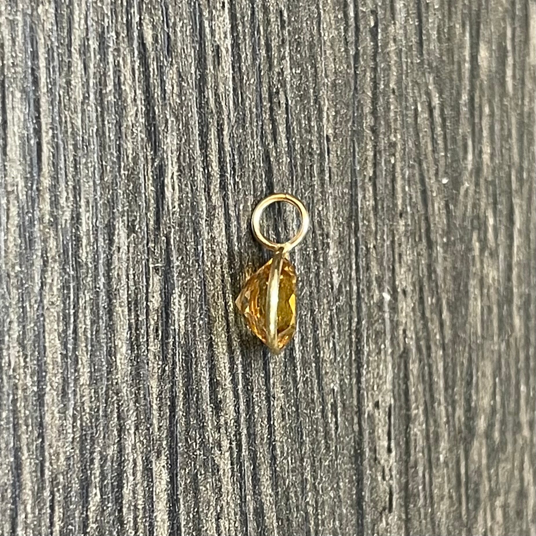 14k Yellow Gold Citrine Pendant Charm