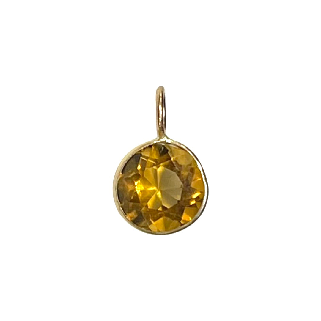 14k Yellow Gold Citrine Pendant Charm