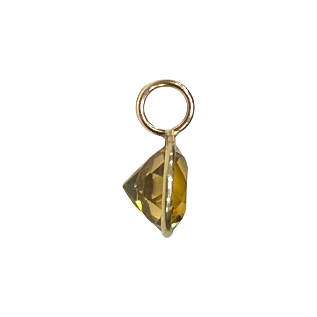 14k Yellow Gold Citrine Pendant Charm