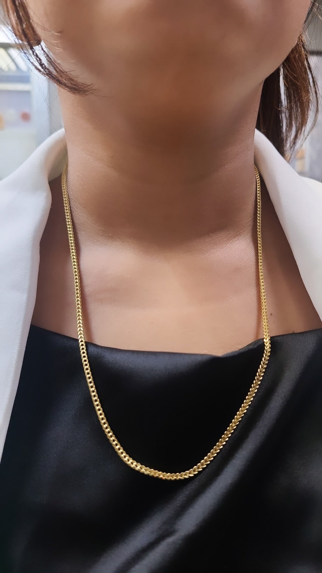 New! 24” 2.25mm 14K Yellow Gold Franco Link Box Chain Necklace 6.84g