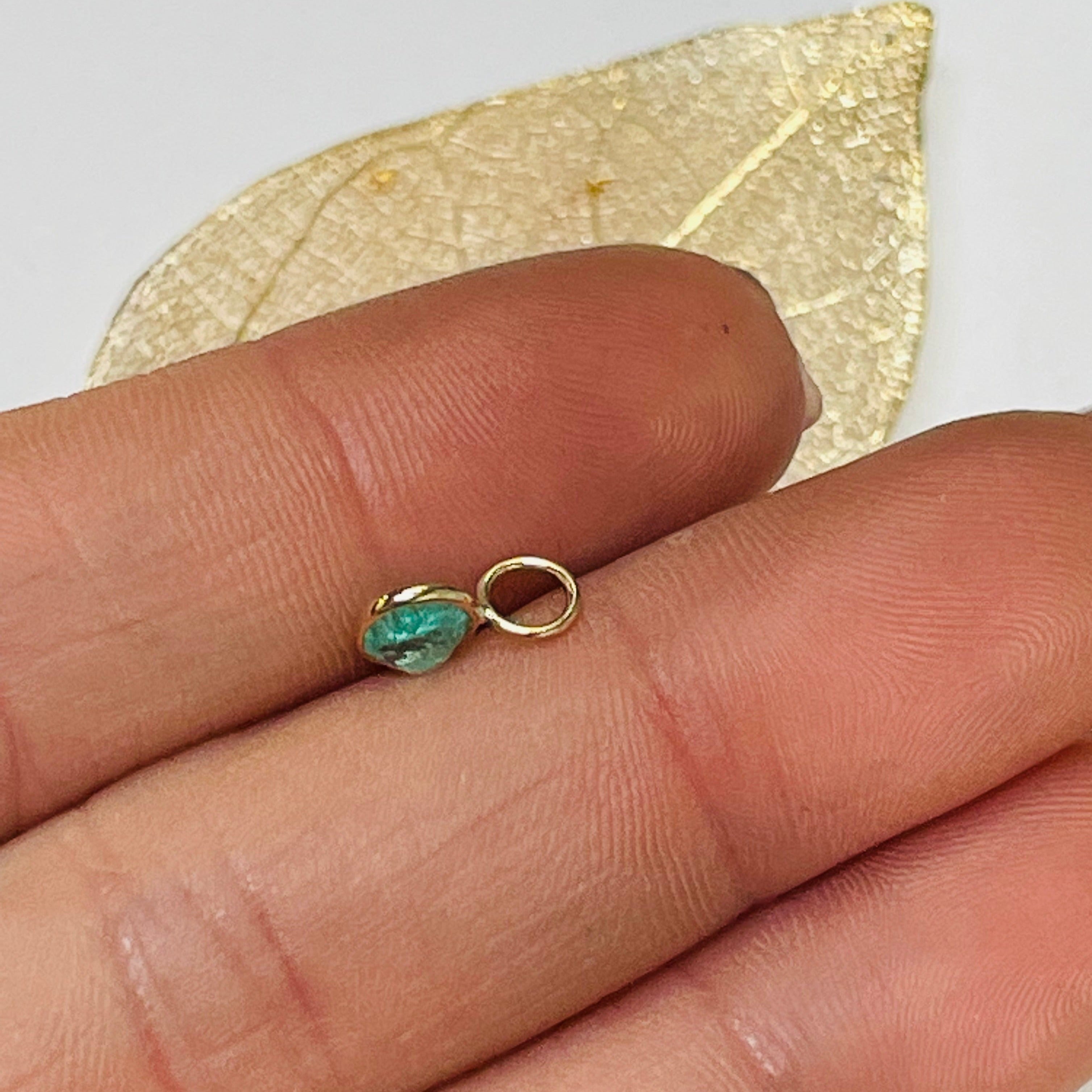 .40CT Colombian Emerald 14K Yellow Gold Pendant Charm