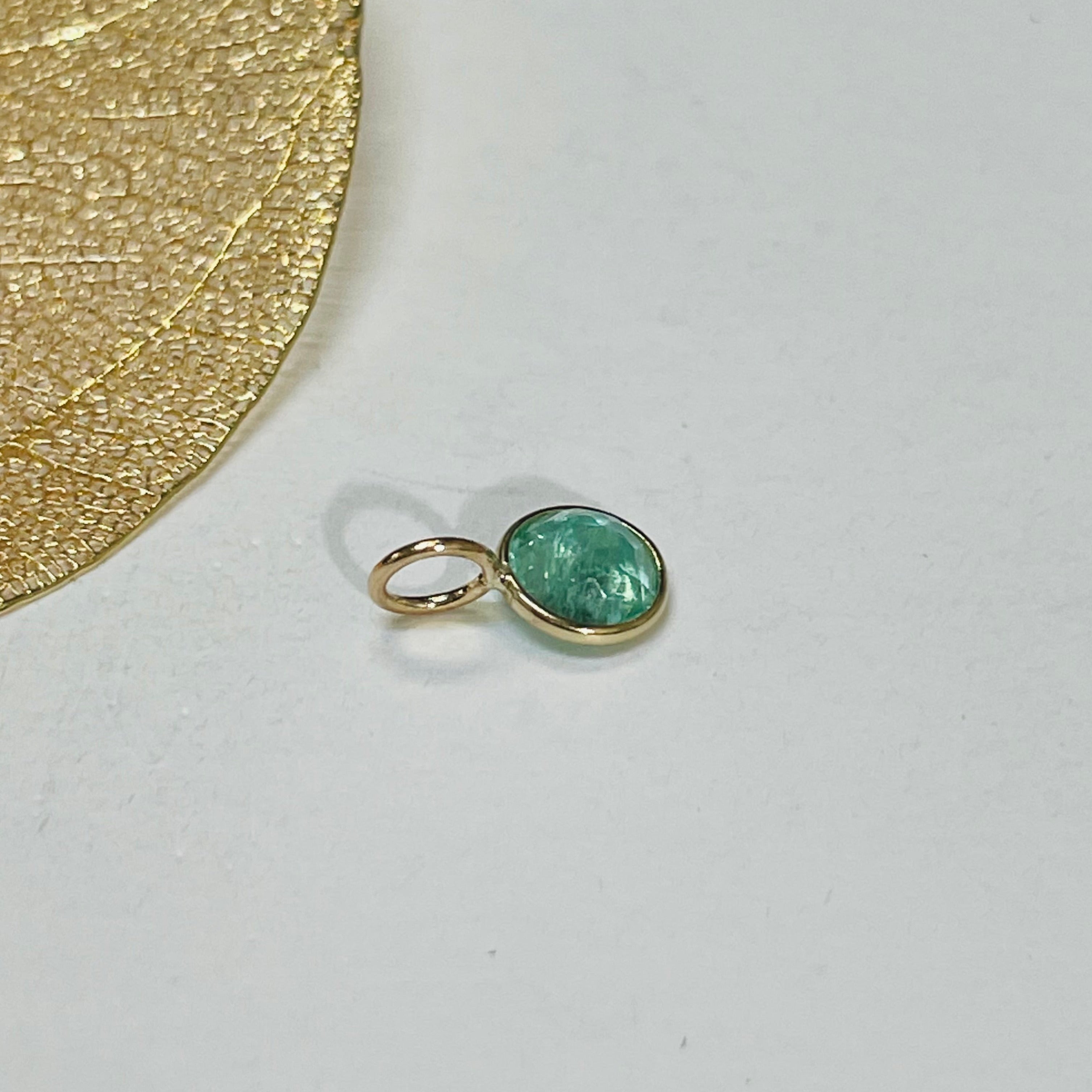 .40CT Colombian Emerald 14K Yellow Gold Pendant Charm