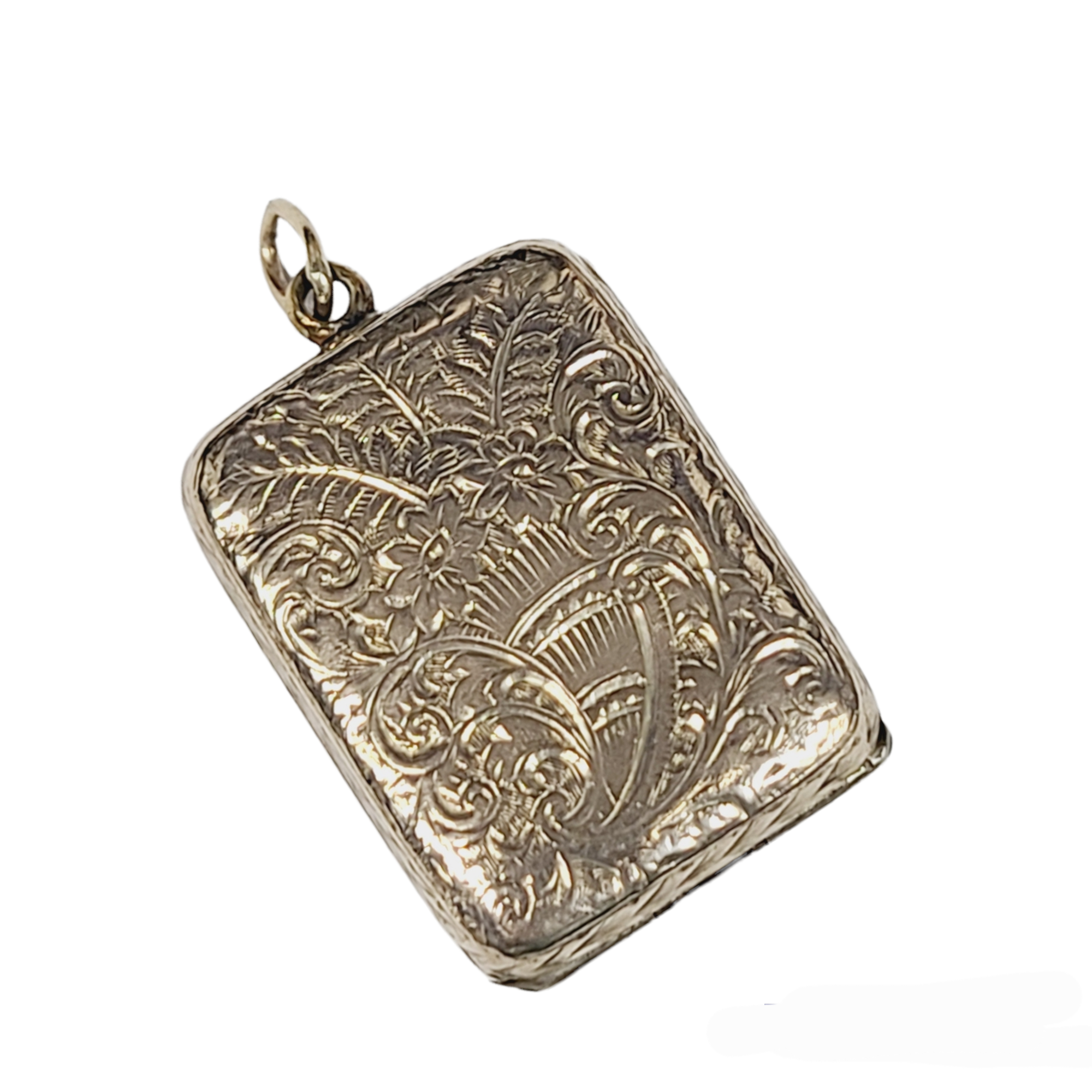 9ct Rose Gold Engraved Locket Container Charm