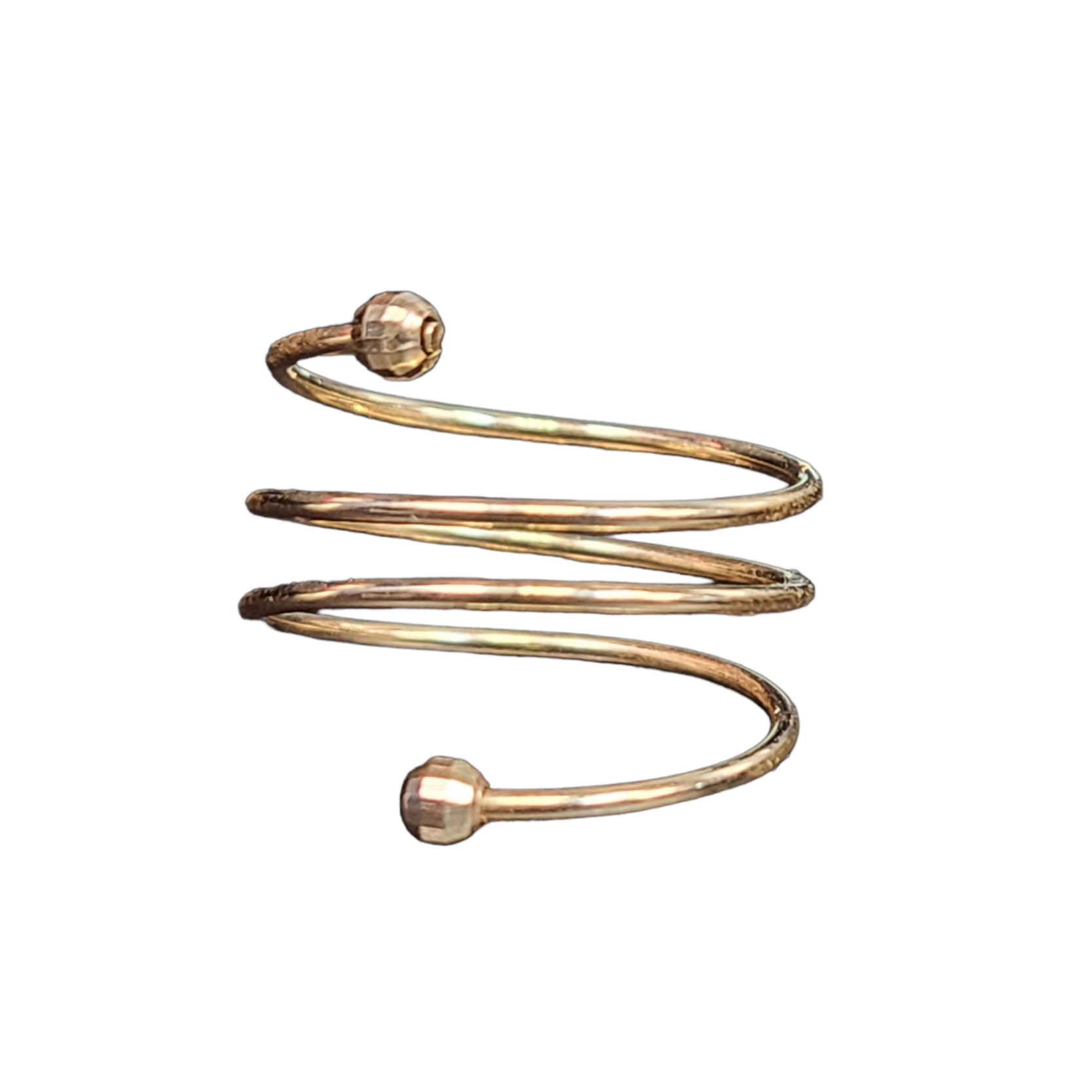 14K Yellow Gold Spiral Adjustable Ring
