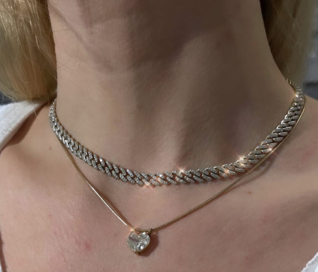 Reserved 10K Diamond Cuban Chain Necklace