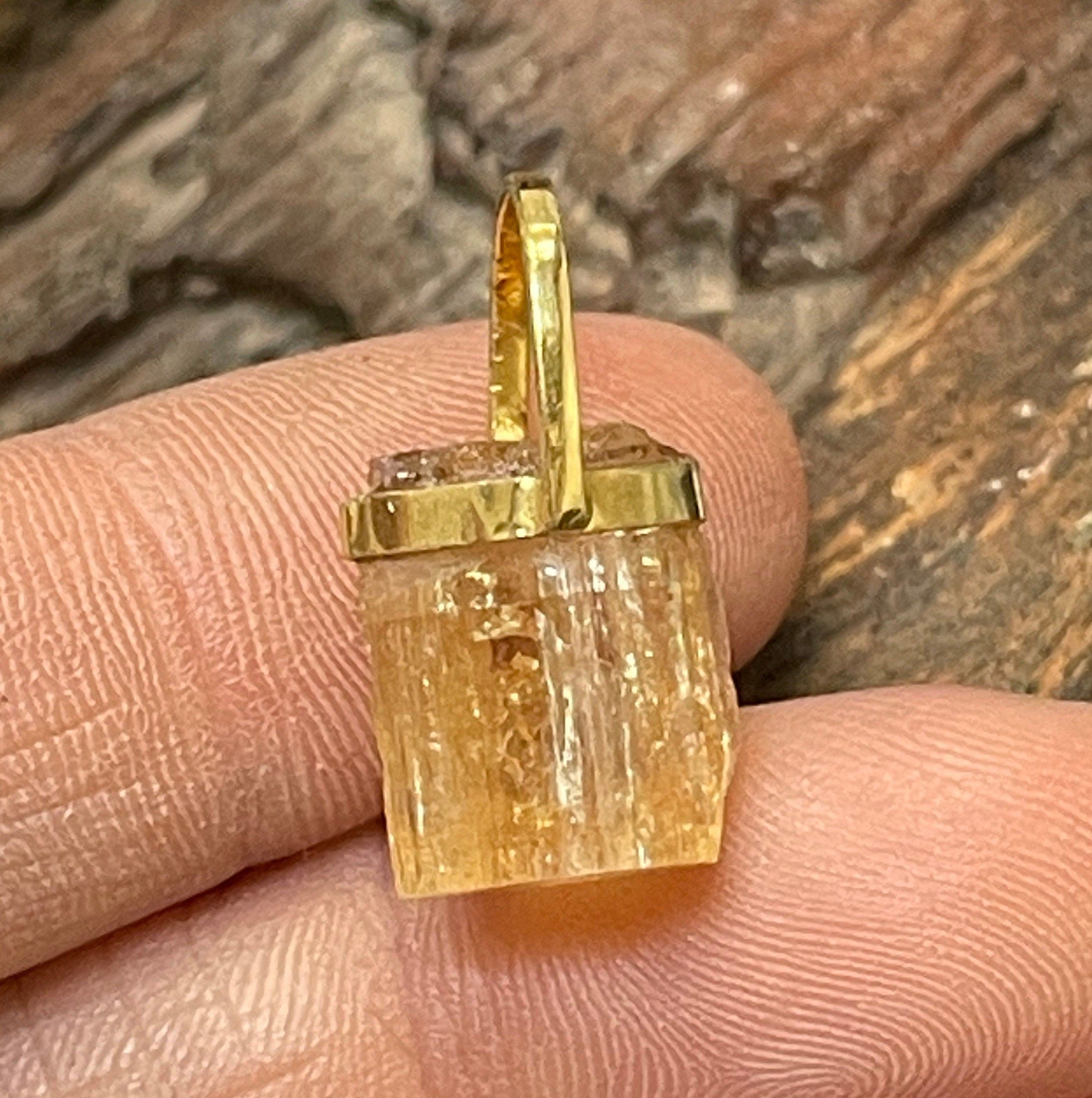 14K Imperial Topaz Pendant Charm Handmade