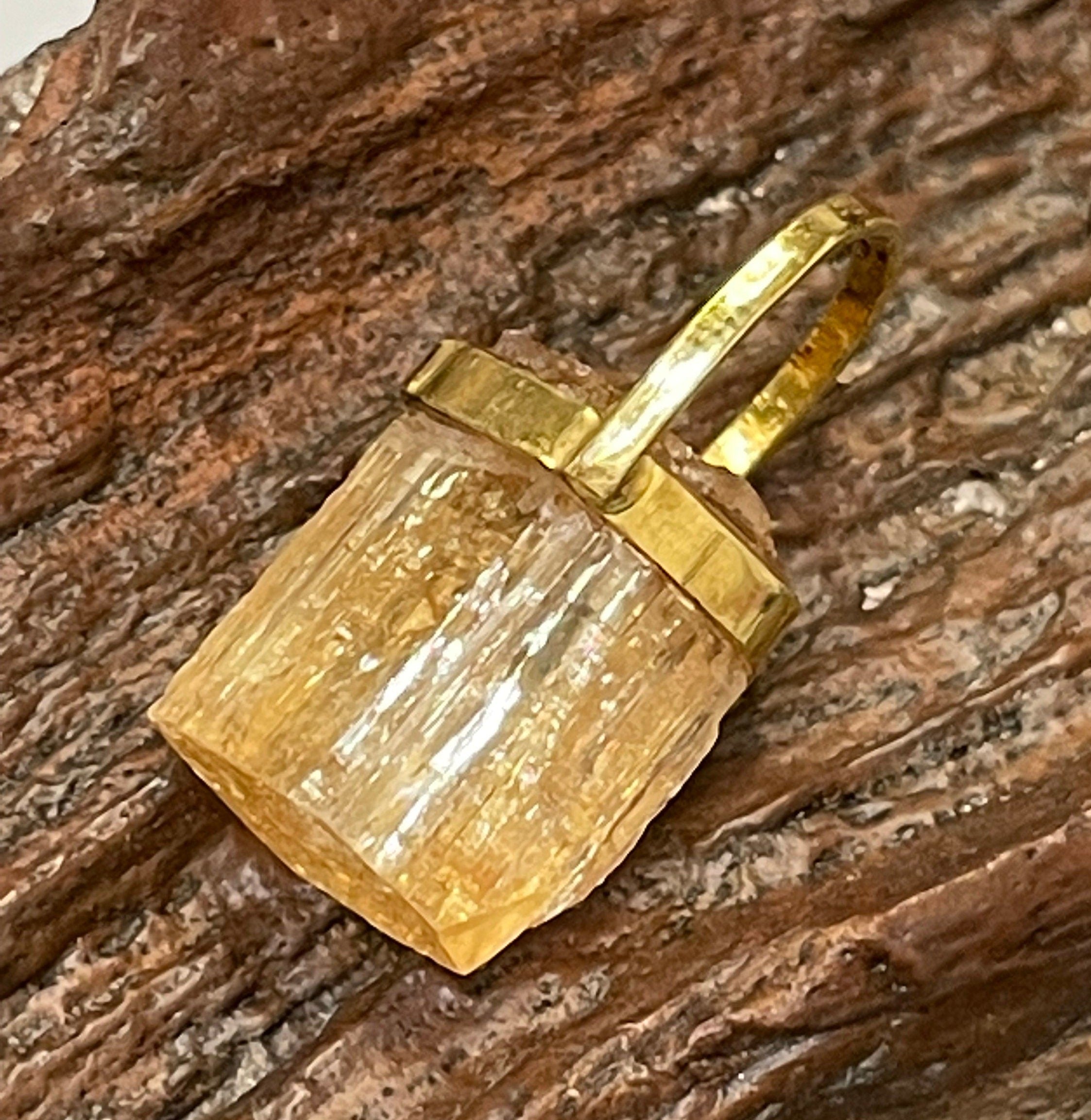 14K Imperial Topaz  Pendant Charm Handmade