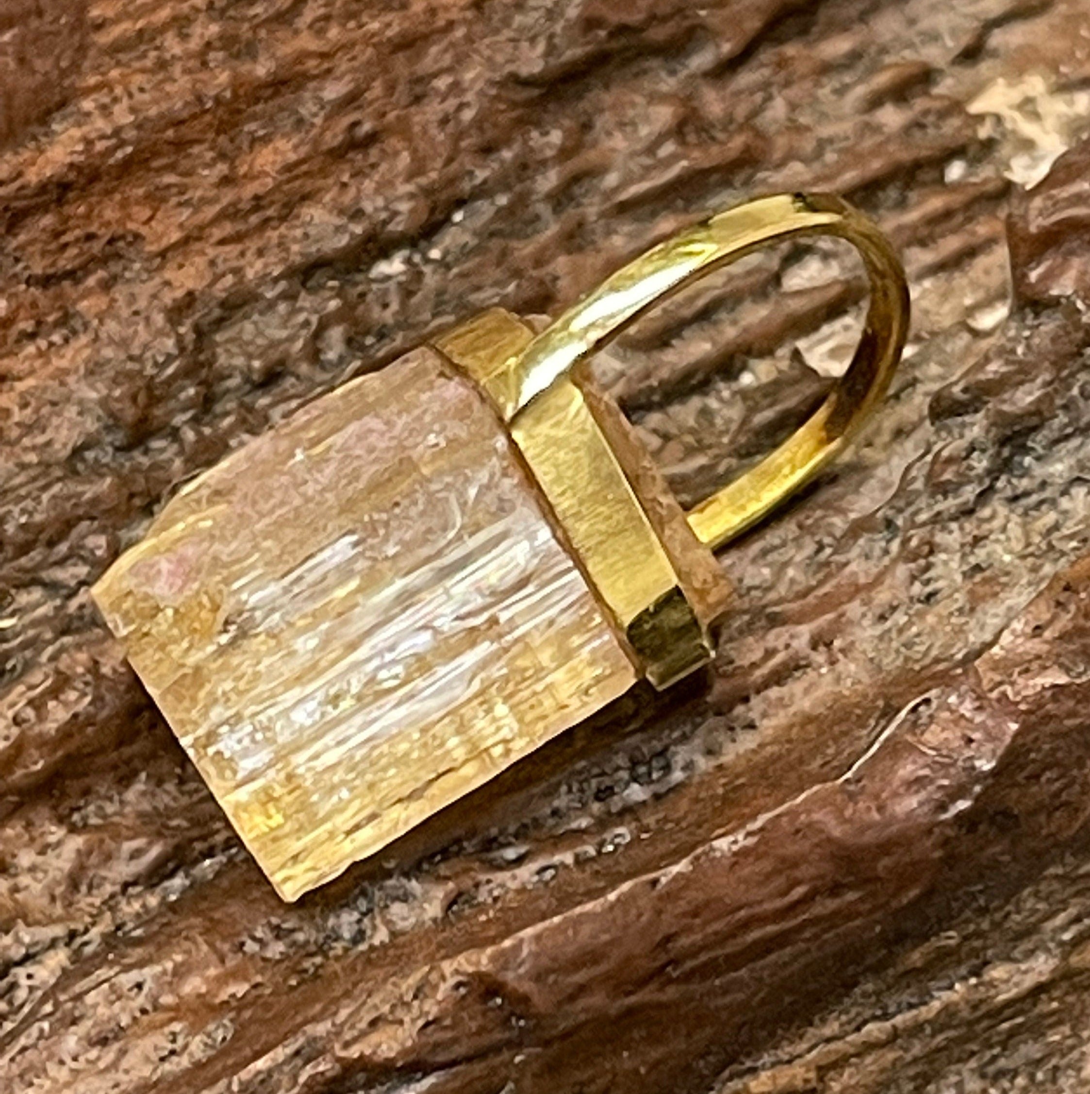 14K Imperial Topaz  Pendant Charm Handmade
