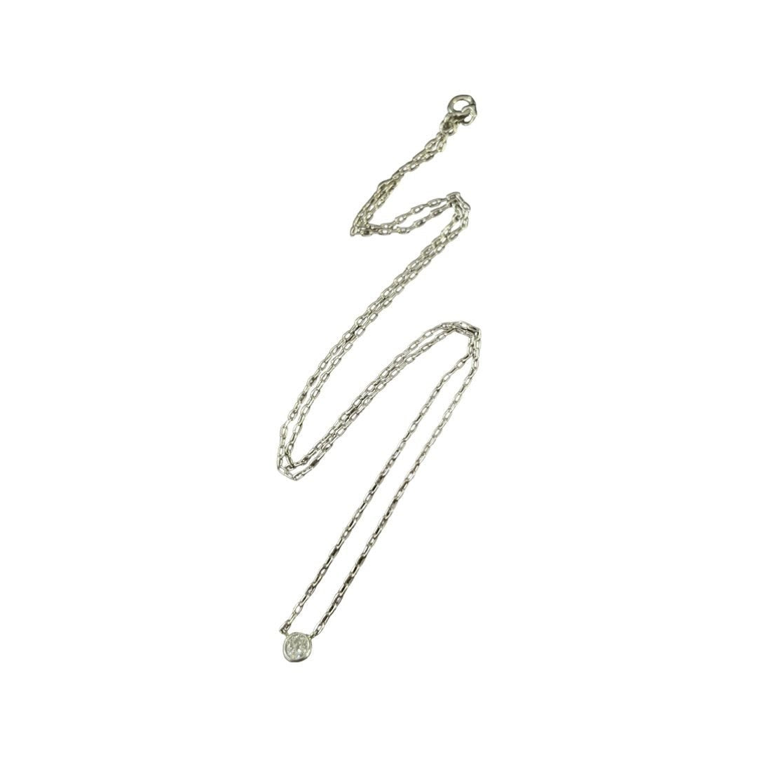 Solid 14k Diamonds Solitaire Necklace