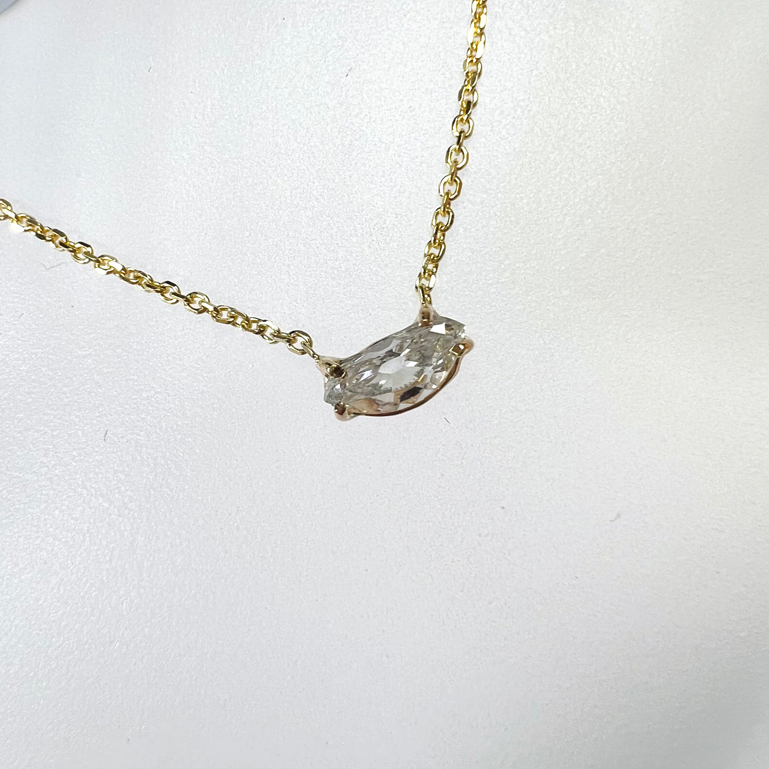 .30CT Fancy Cut Diamond 16.5" 14k Yellow Gold Necklace