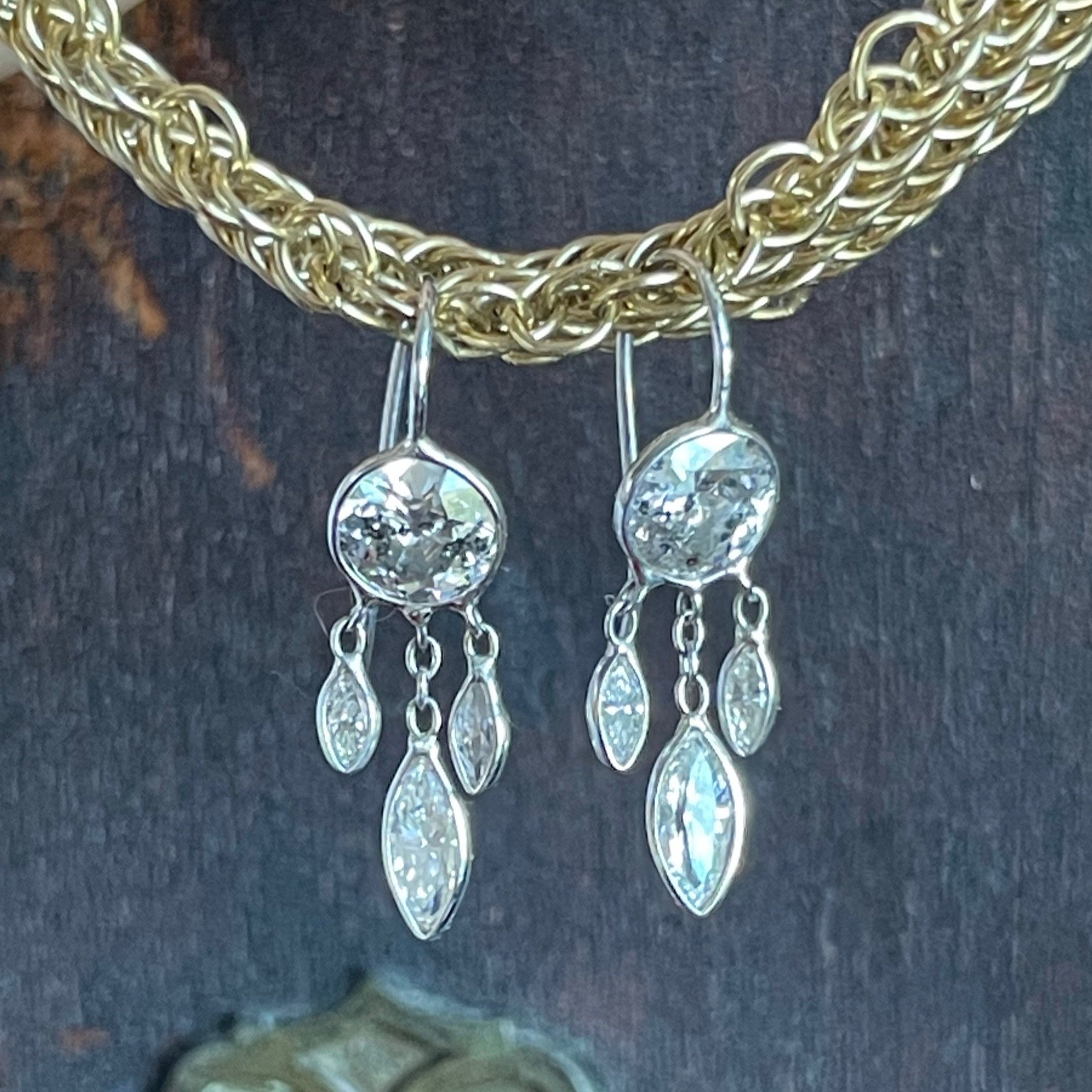 Salt and Pepper Old Mine Cut and Marquis Diamond Dreamcatchers