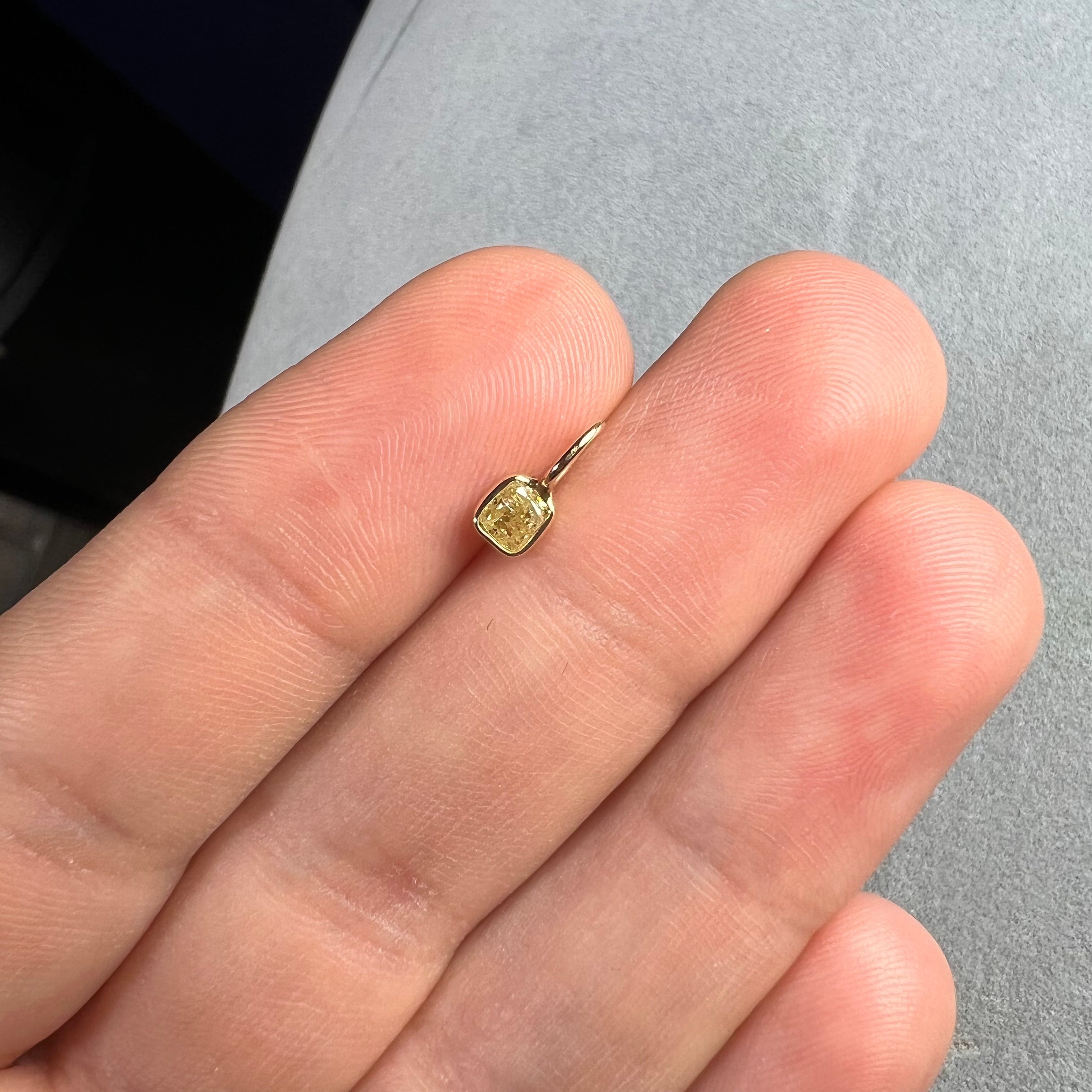 .25CT Yellow Diamond Pendant Charm