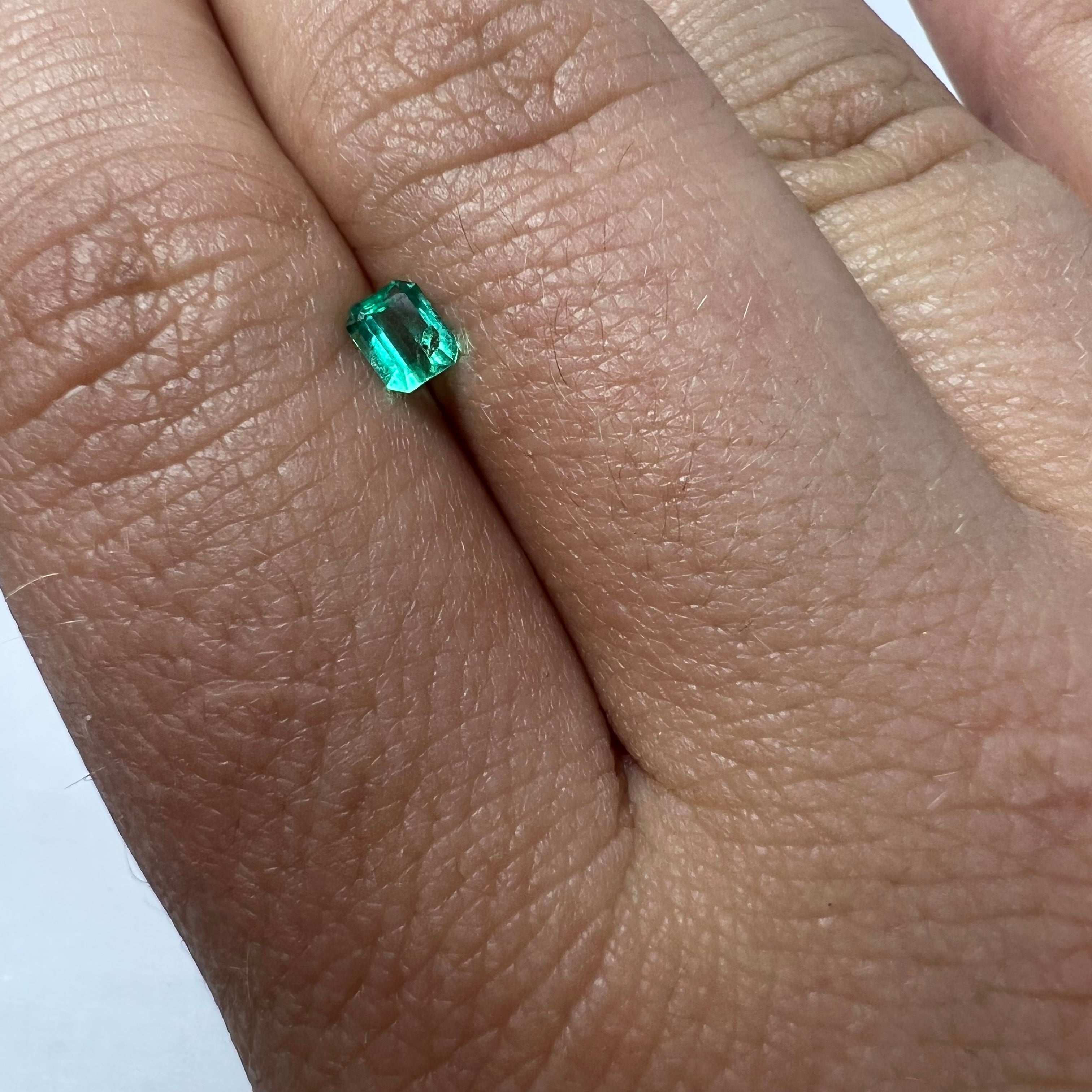 .23CT Loose Natural Colombian Emerald Cut 4.26x3.50x1.88mm Earth mined Gemstone