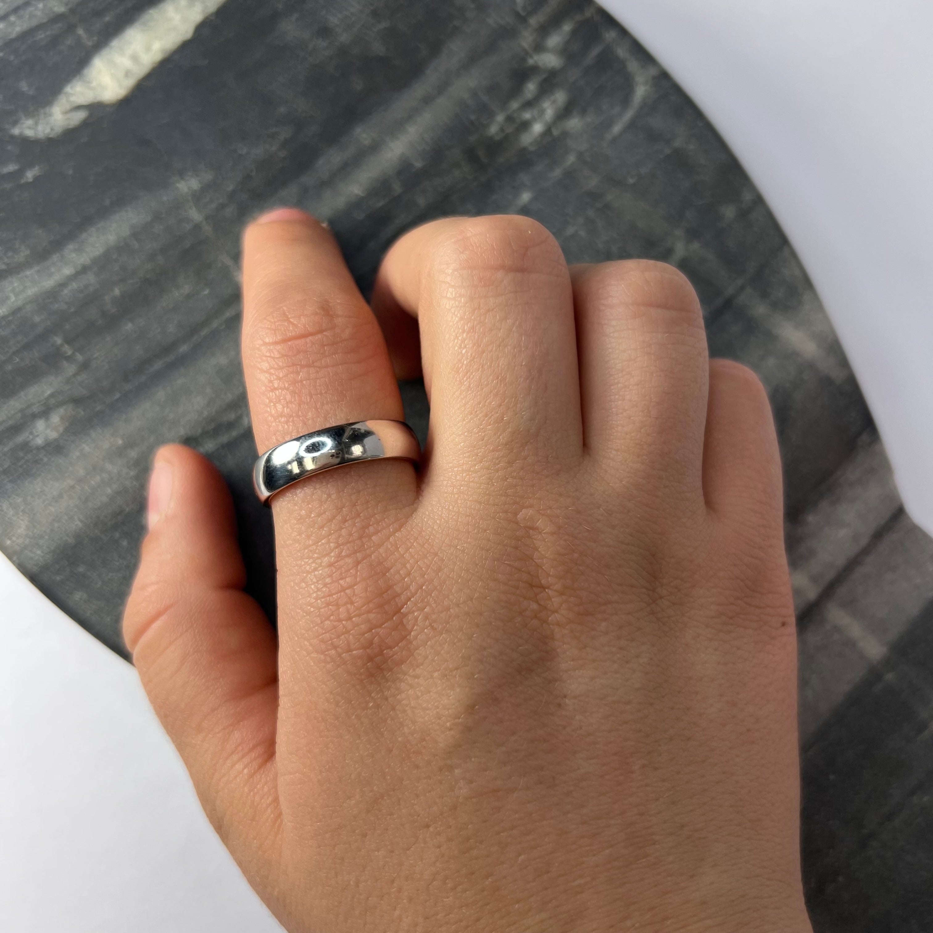 Classic Platinum Wide Ring Band Size 9.75