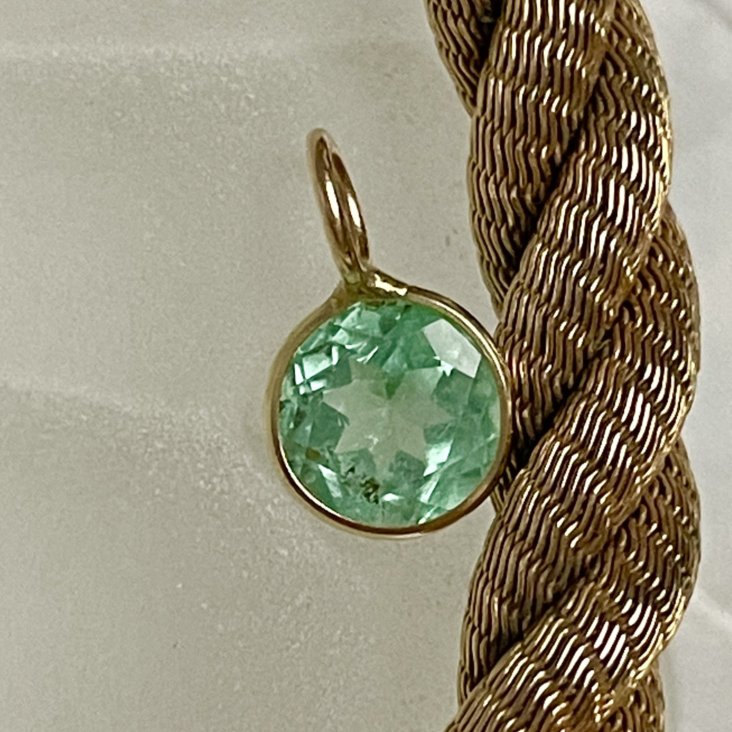 1CT Colombian Emerald 14K Yellow Gold