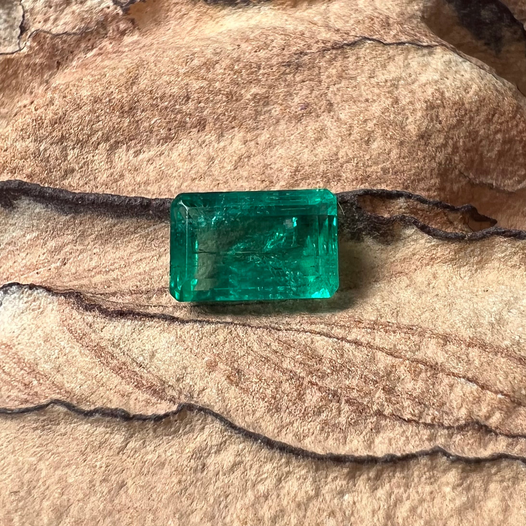 3.73CT Loose Natural Colombian Emerald Octagonal Step Cut 11.22x7.42x5.17mm