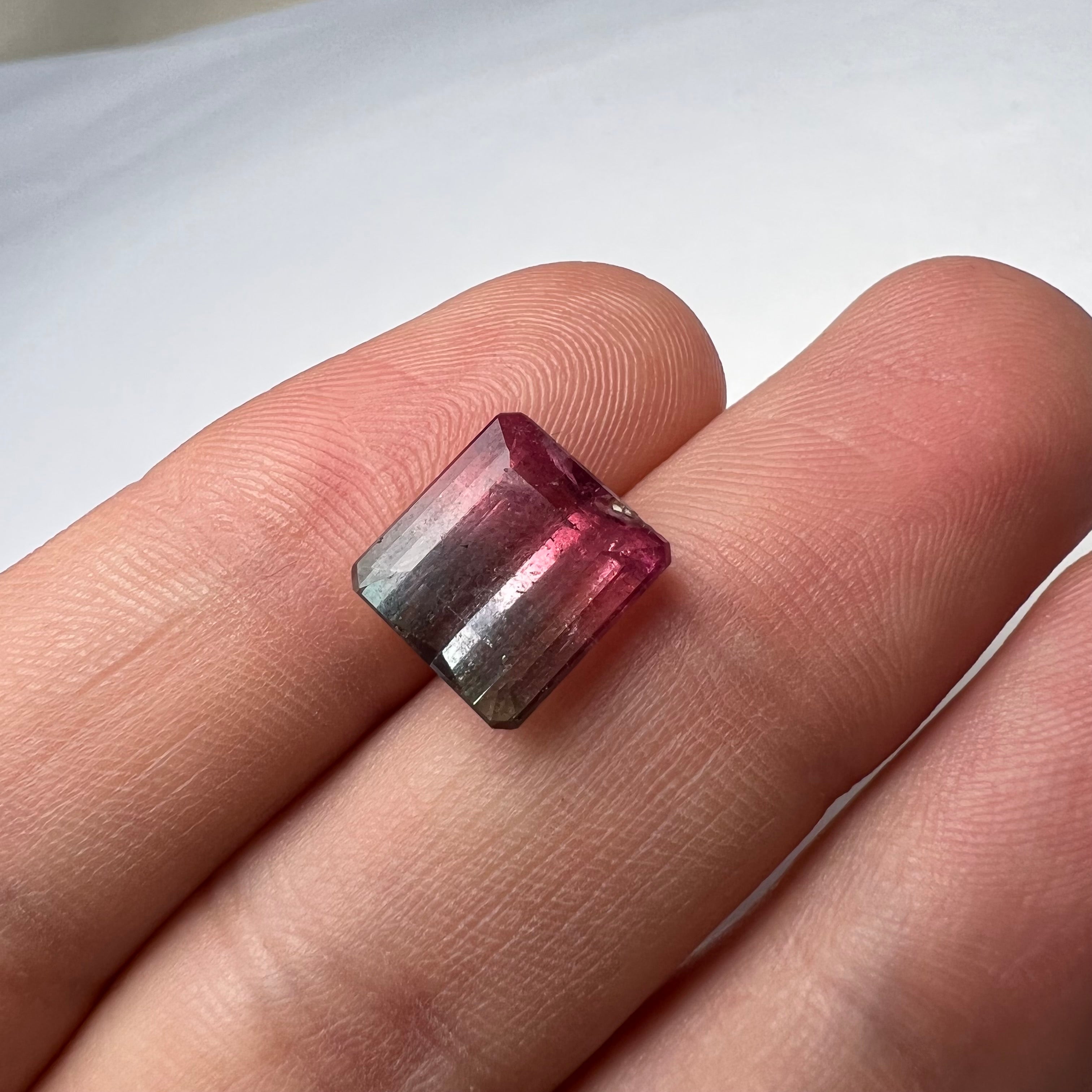 6.04CTW Natural Emerald Cut Tourmaline 10.28x9.40mm Earth mined Gemstone