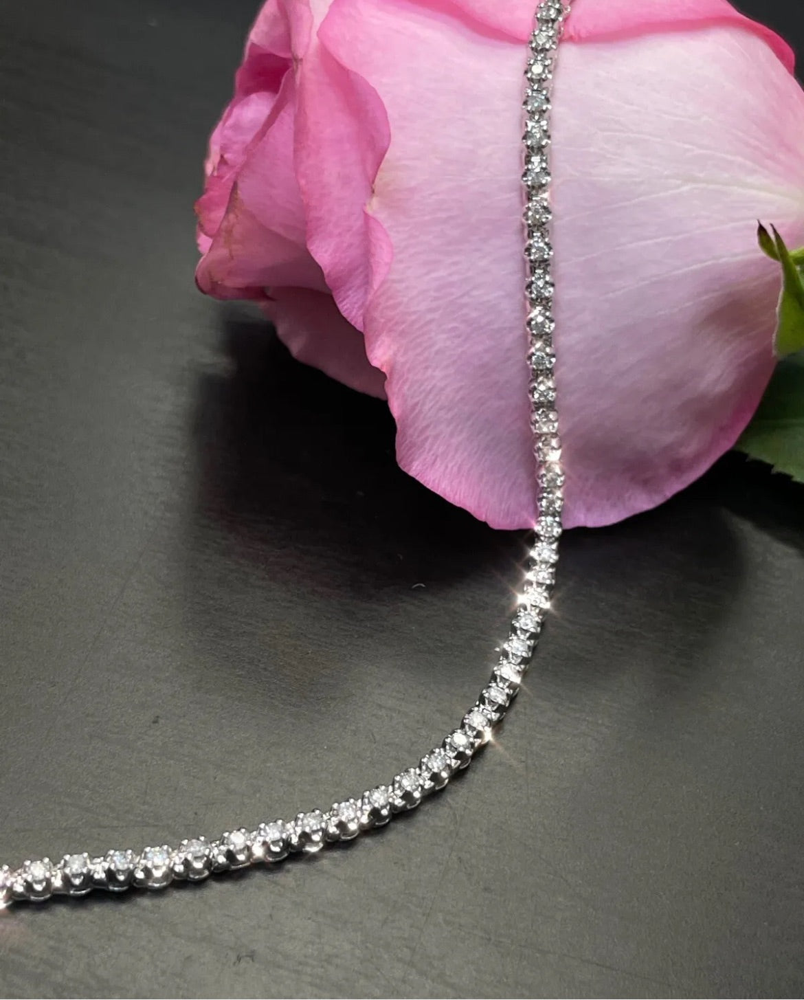 1CT Classic Diamond Tennis Bracelet Solid 10K White Gold 7”