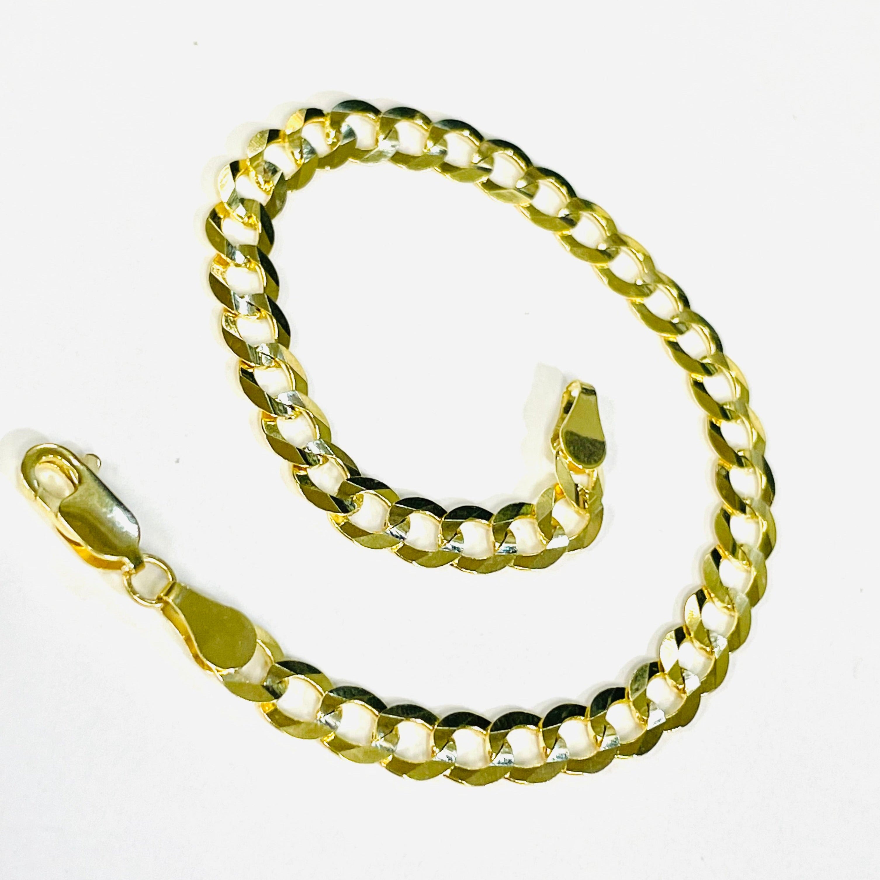 14K Yellow Gold 6mm 8" Curb Link Bracelet
